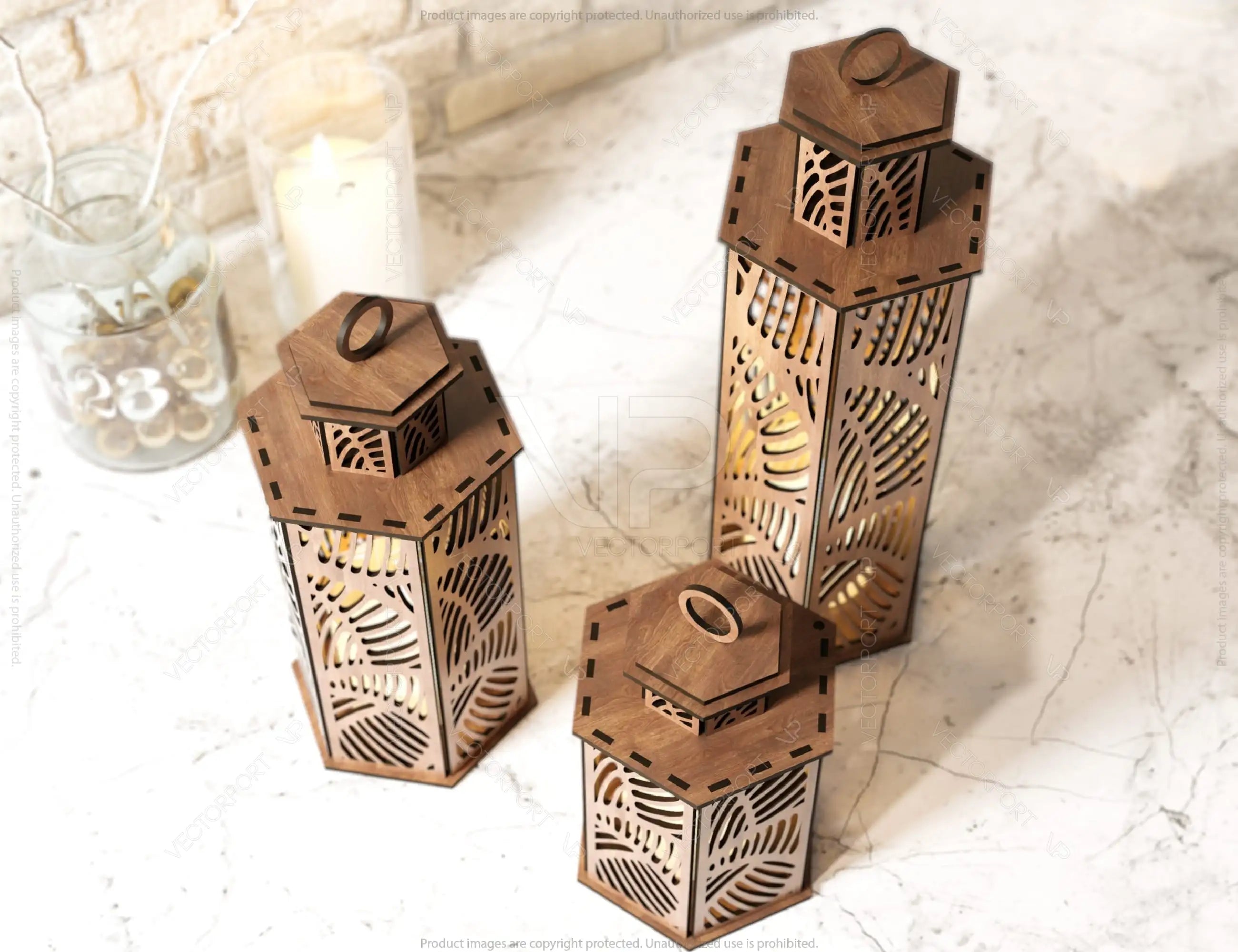 Wooden Wedding Decoration Lantern Laser Cut Centerpiece Night Light Lampshade Table Candle Holder SVG |#U135|