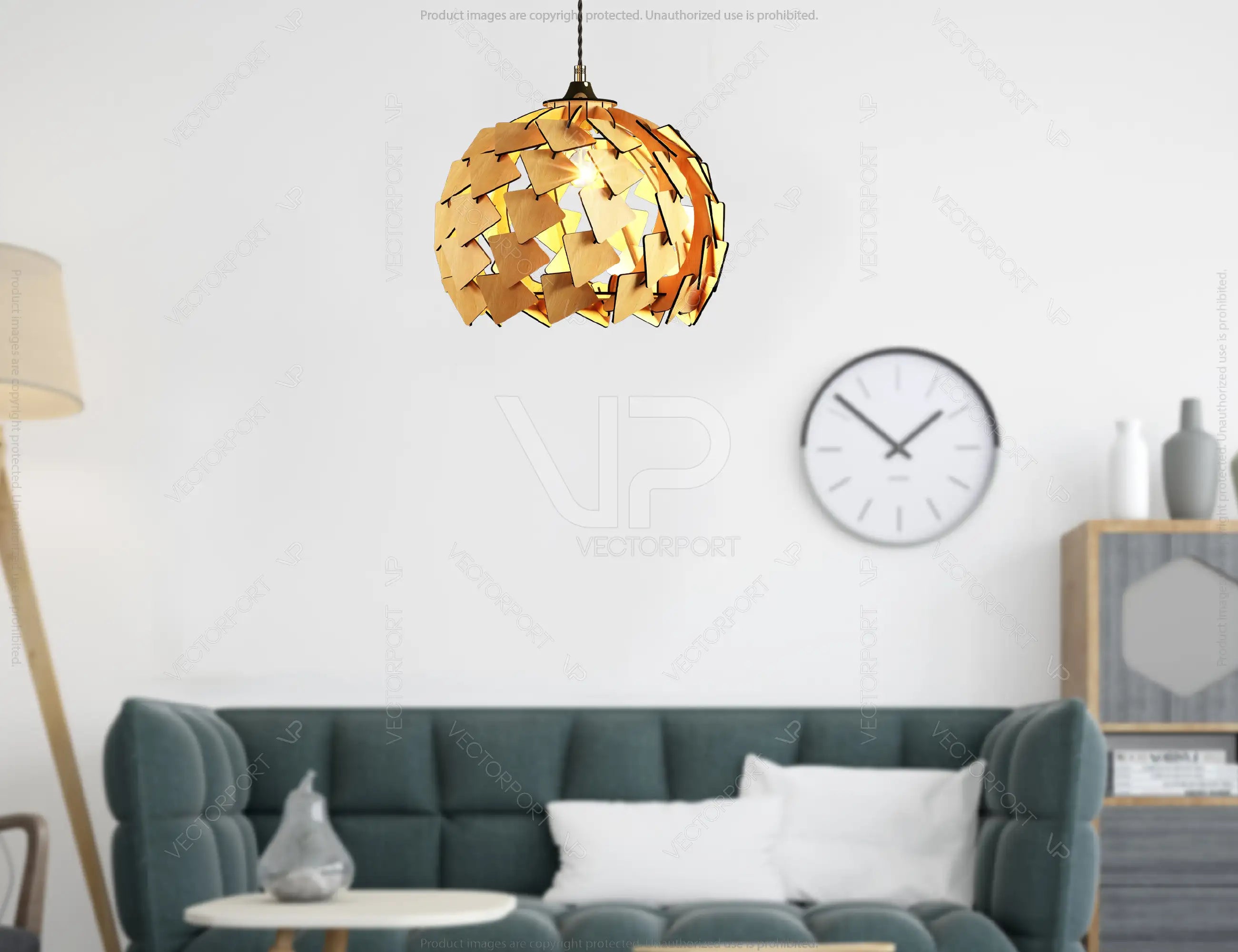 Scandinavian Pine Cone Wood Modern Hanging chandelier lamp shade Pendant light template svg laser cut plywood| SVG, DXF, AI |#136|