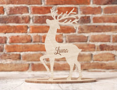 Christmas Personalized Standing Reindeer decorations Place Your text  Deer Table Customizable Decor SVG |#U139|