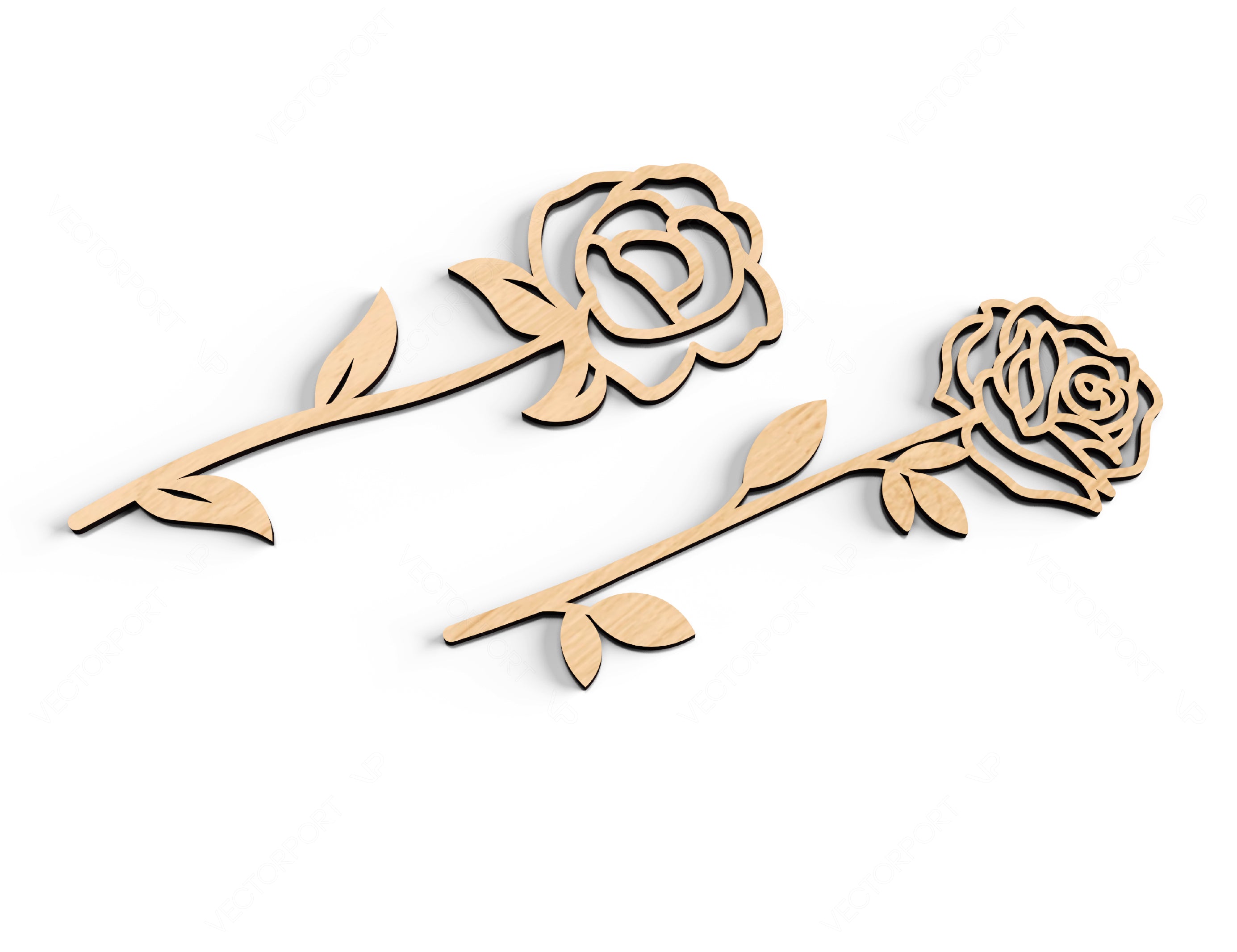 Mother's Day Personalized Roses Laser Cut Art Acrylic wood Flower in different languages | SVG, DXF |#139|