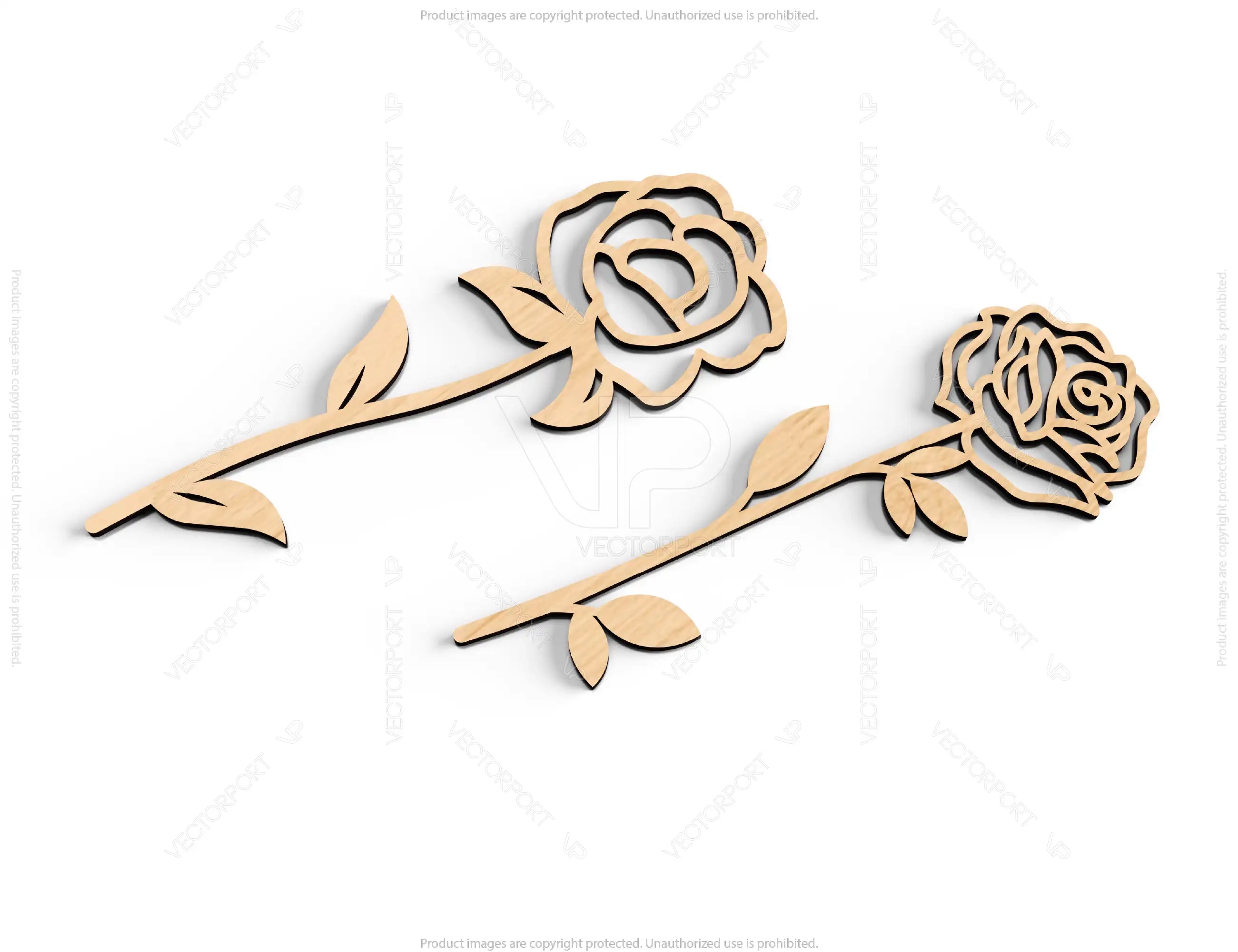 Mother's Day Personalized Roses Laser Cut Art Acrylic wood Flower in different languages | SVG, DXF |#139|