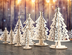 Standing 2023 New Year Christmas Trees Laser cut Snowflake SVG Craft templates Cricut Glowforge | SVG |#U143|