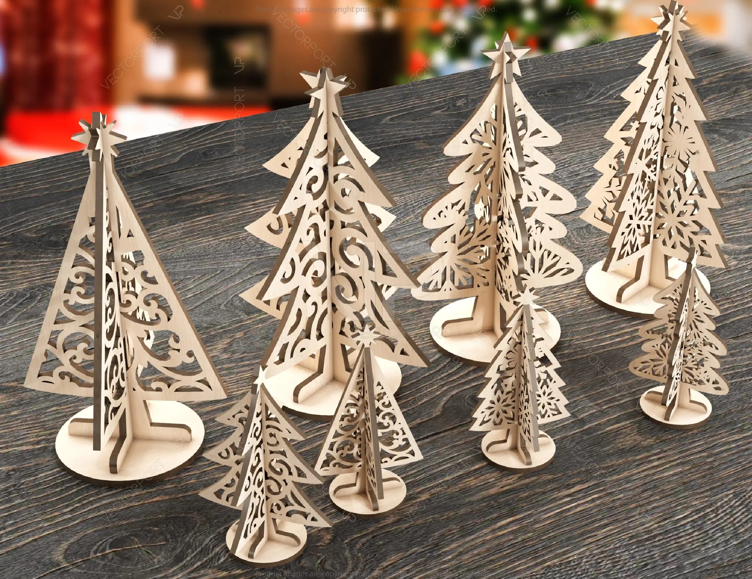 Standing 2023 New Year Christmas Trees Laser cut Snowflake SVG Craft templates Cricut Glowforge | SVG |#U143|