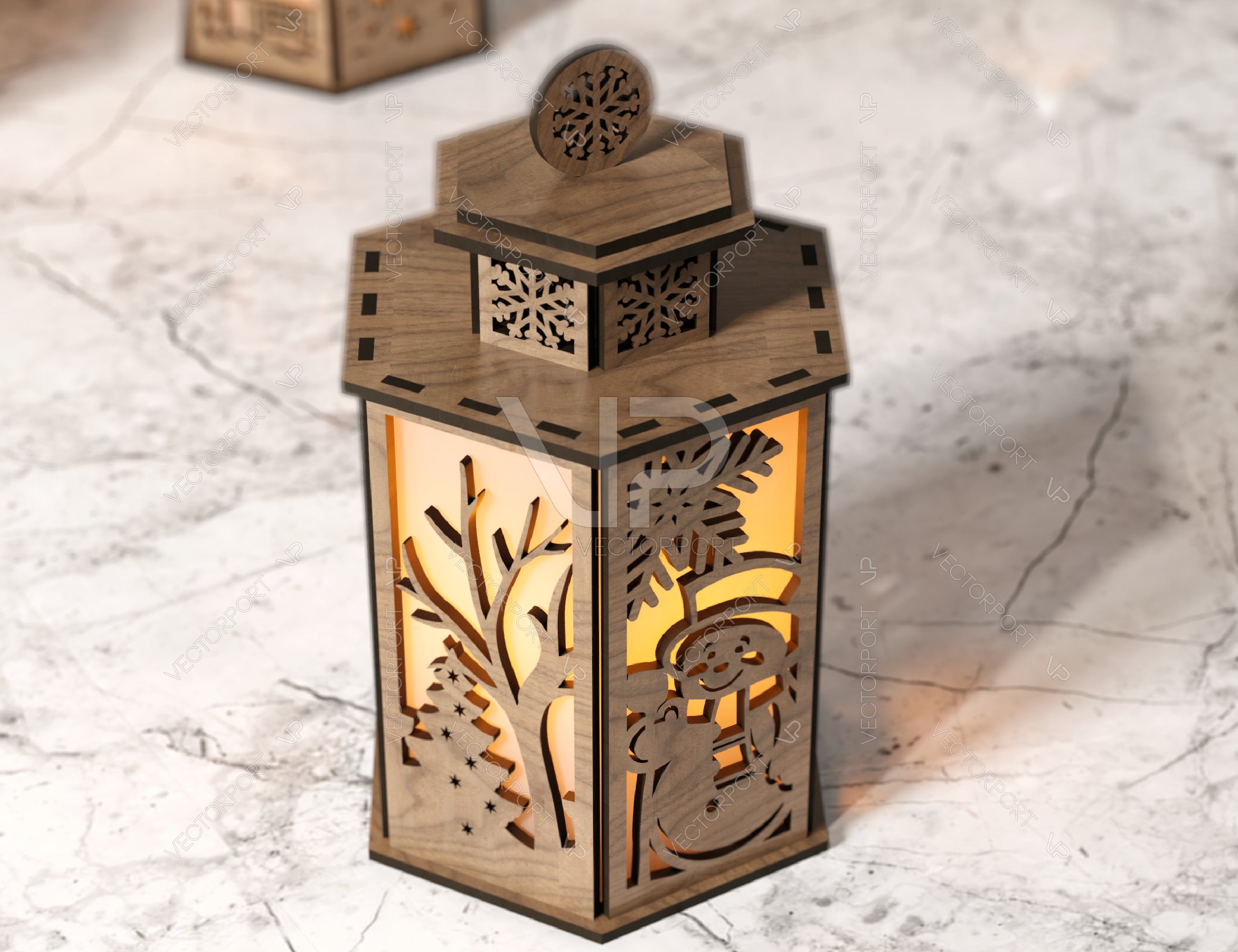 Christmas Lamp Night Light Deer Lantern Decoration Centerpiece Lampshade Table Candle Holder SVG |#U145|