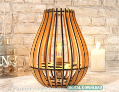 Modern Table Lamp Laser Cut lampshade plywood Cut Files SVG DXF |#U147|