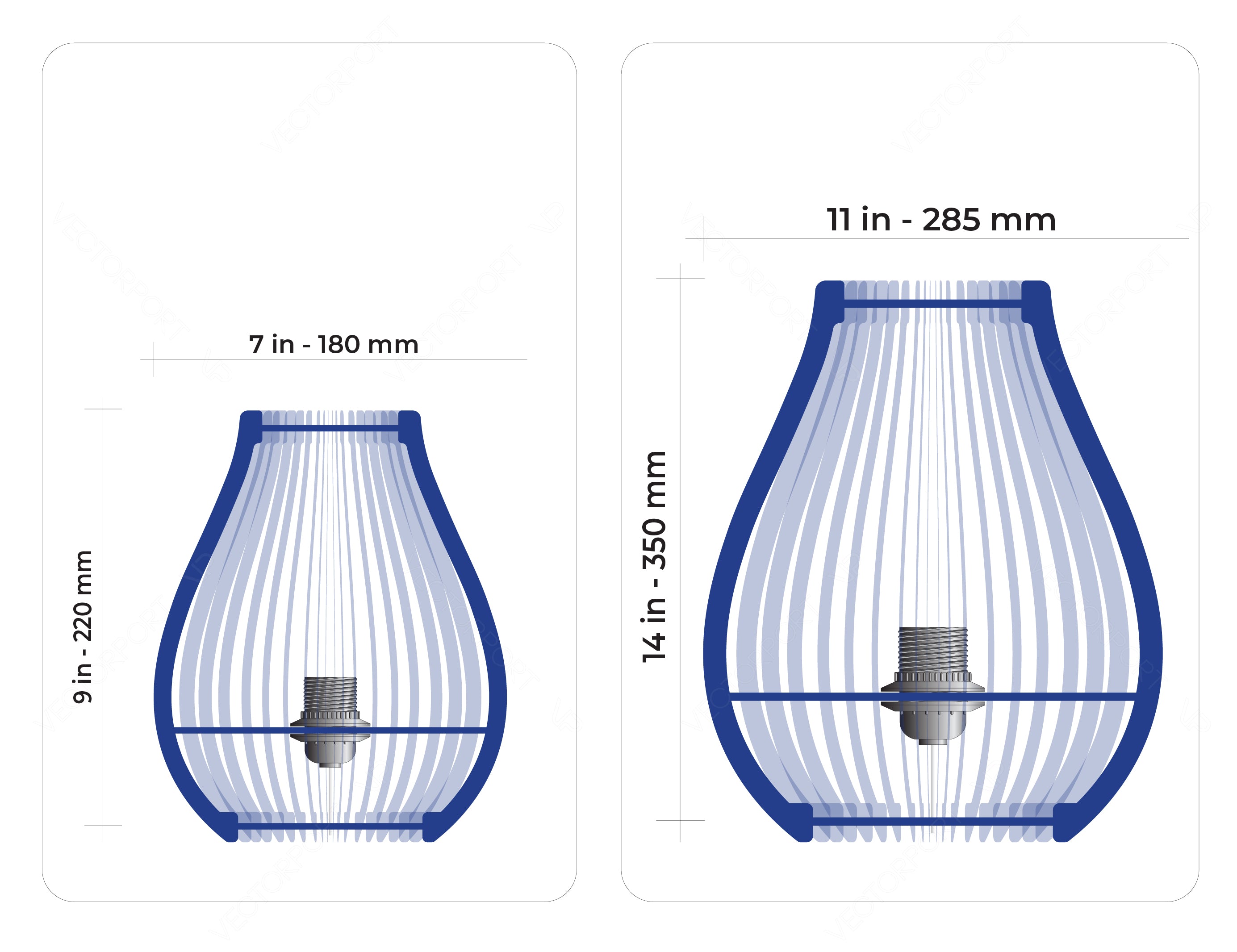 Modern Table Lamp Laser Cut lampshade plywood Cut Files SVG DXF |#U147|