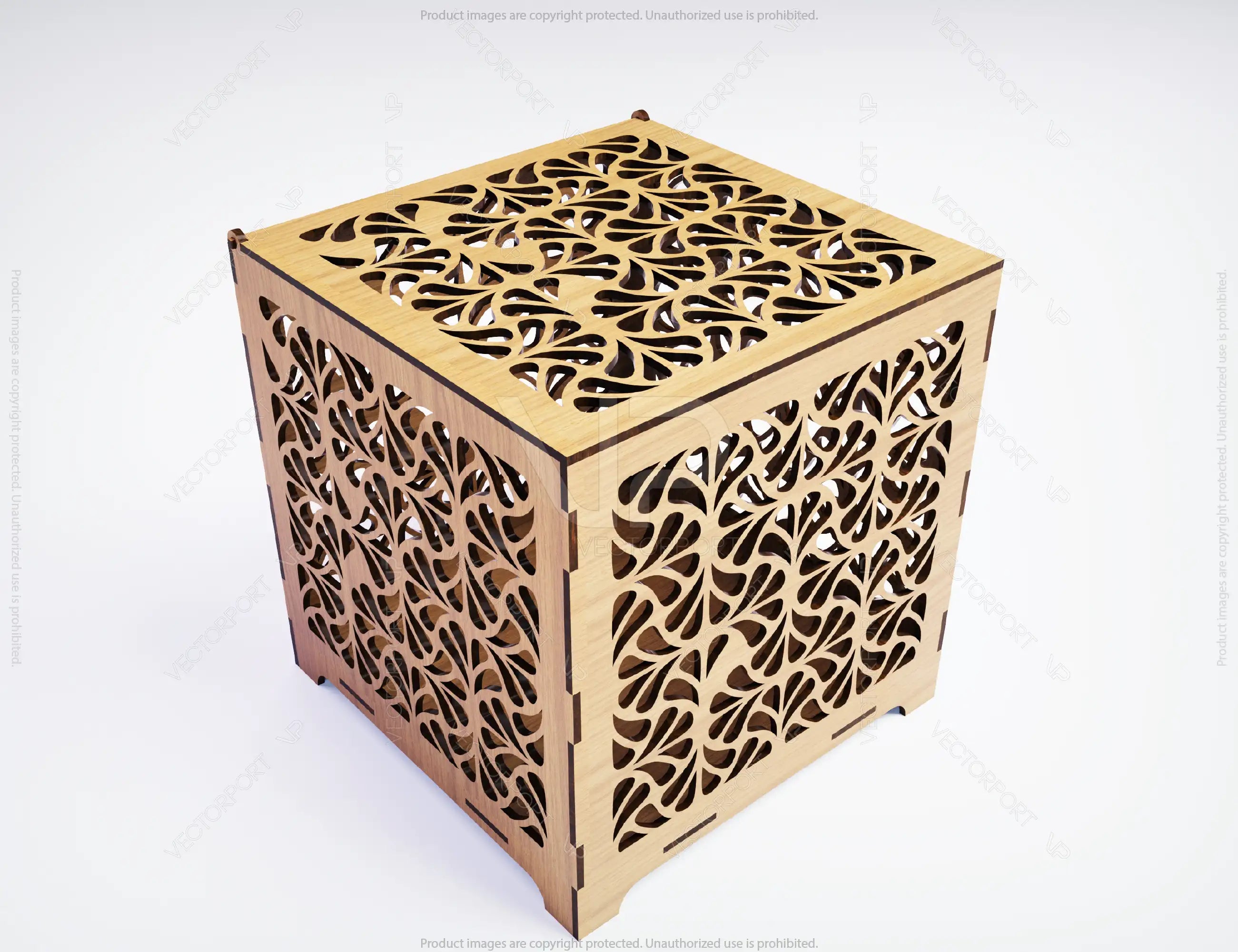 Decorative Laser Cutting Wooden Box Geometric Ornamental Gift Box Candle holder template Wedding Glowforge | SVG, DXF |#148|