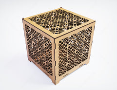Decorative Laser Cutting Wooden Box Geometric Ornamental Gift Box Candle holder template Wedding Glowforge | SVG, DXF |#148|
