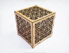 Decorative Laser Cutting Wooden Box Geometric Ornamental Gift Box Candle holder template Wedding Glowforge | SVG, DXF |#148|