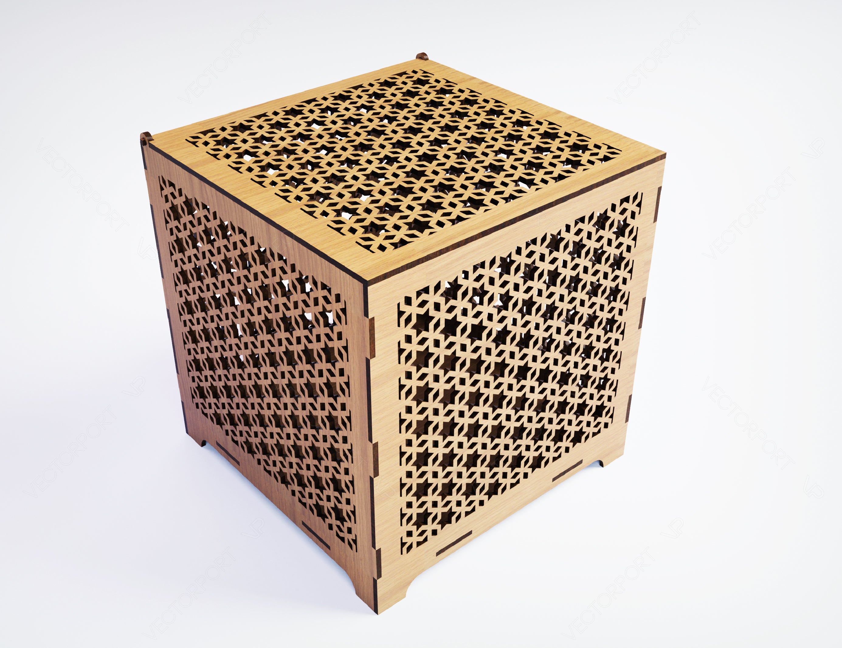 Decorative Laser Cutting Wooden Box Geometric Ornamental Gift Box Candle holder template Wedding Glowforge | SVG, DXF |#148|