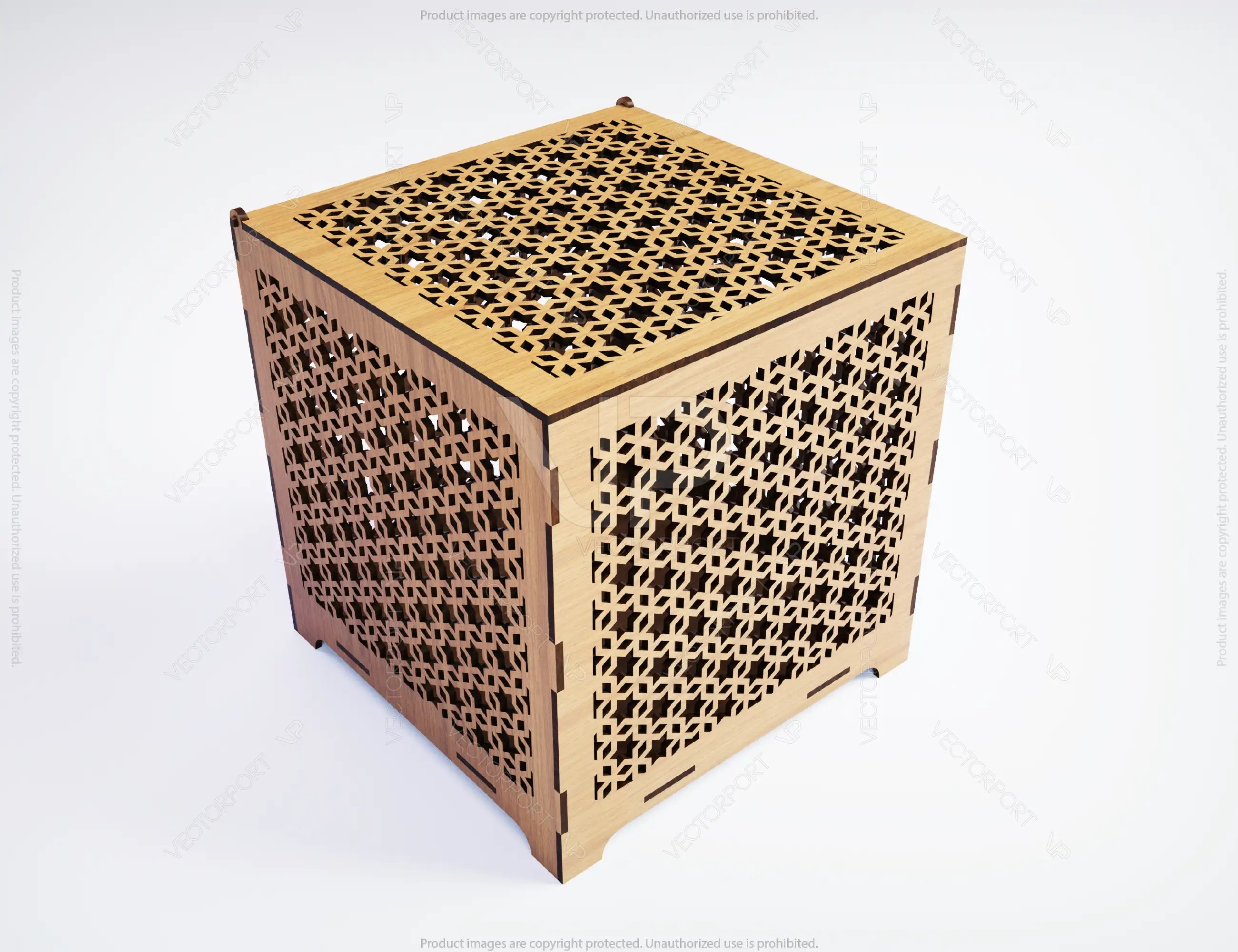 Decorative Laser Cutting Wooden Box Geometric Ornamental Gift Box Candle holder template Wedding Glowforge | SVG, DXF |#148|