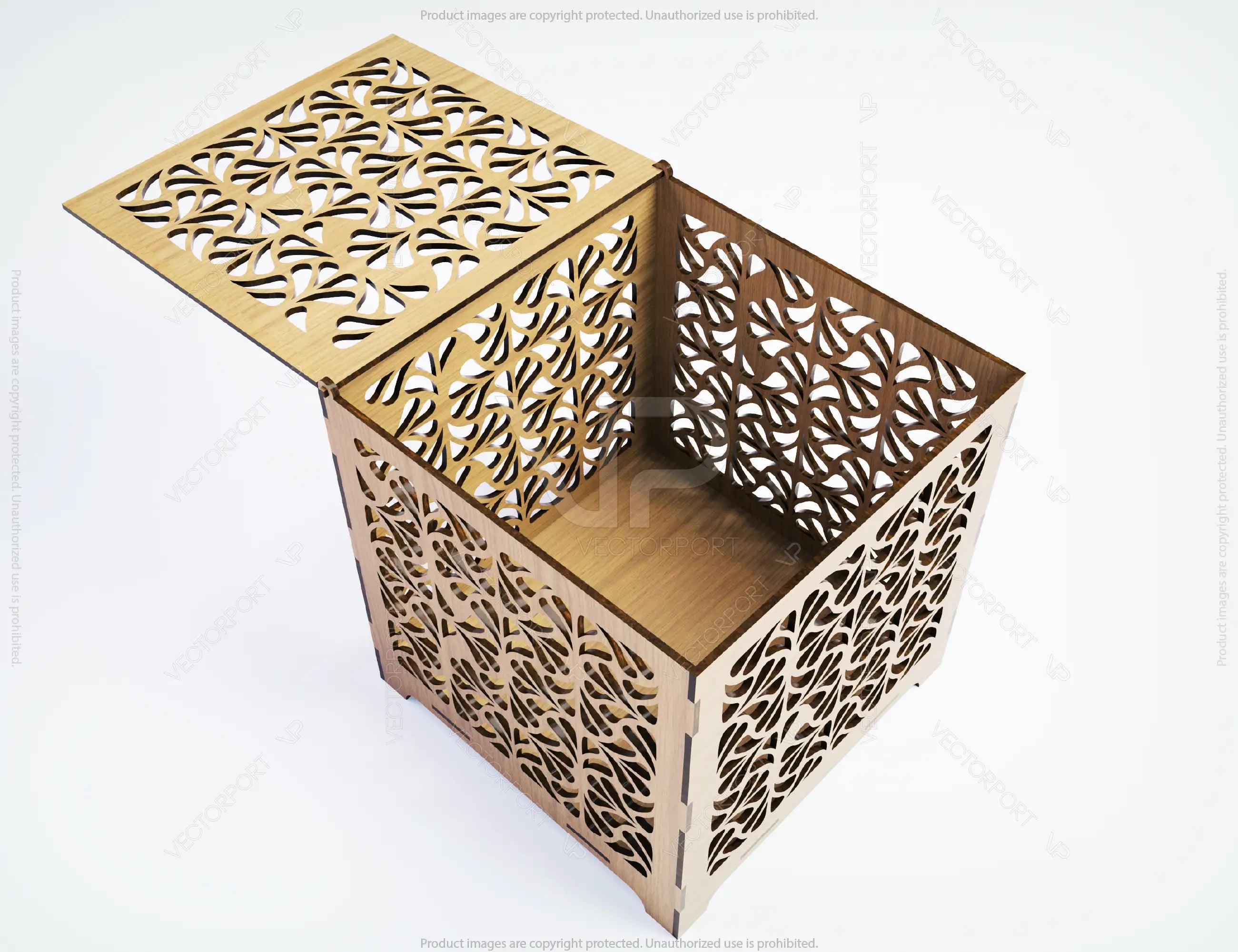 Decorative Laser Cutting Wooden Box Geometric Ornamental Gift Box Candle holder template Wedding Glowforge | SVG, DXF |#148|