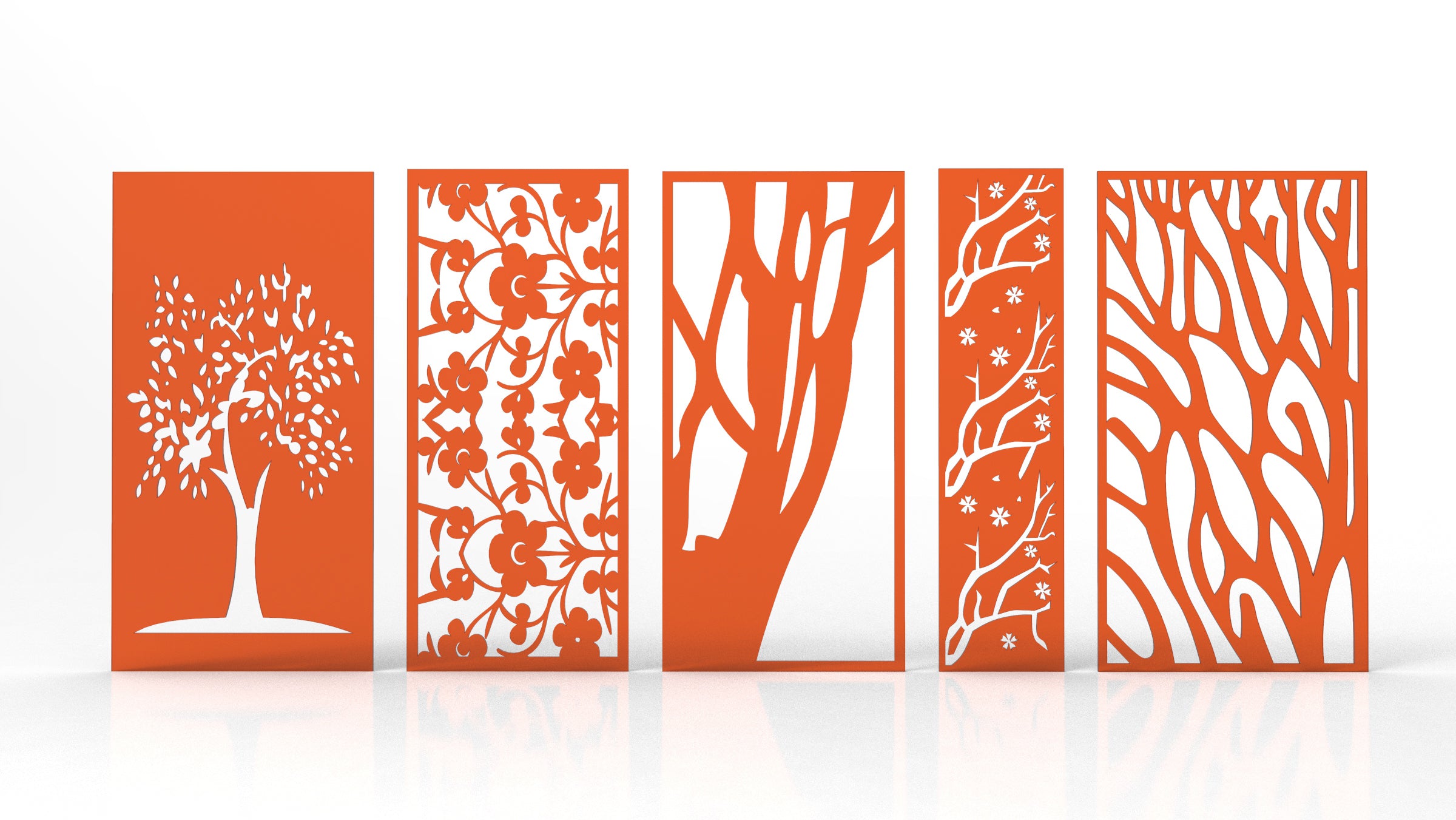 Tree Ornaments for decorative partitions panel screen CNC Laser Cutting File | SVG, DXF, AI |#C015|