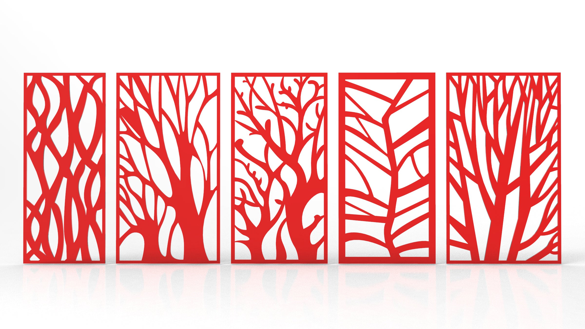 Tree Ornaments for decorative partitions panel screen CNC Laser Cutting File | SVG, DXF, AI |#C015|