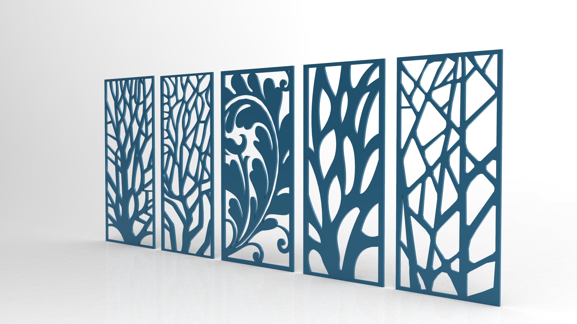 Tree Ornaments for decorative partitions panel screen CNC Laser Cutting File | SVG, DXF, AI |#C015|