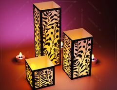 Papercut Floral Lantern Candle Holder SVG Laser Cut Lamp Tea light template Files |#154|