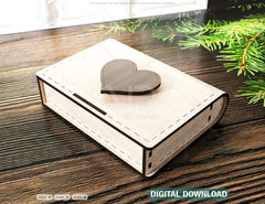 Book Shape Wooden Gift Box with lock Laser cut Card Case Favor Box Digital Downloads | SVG |#U157|