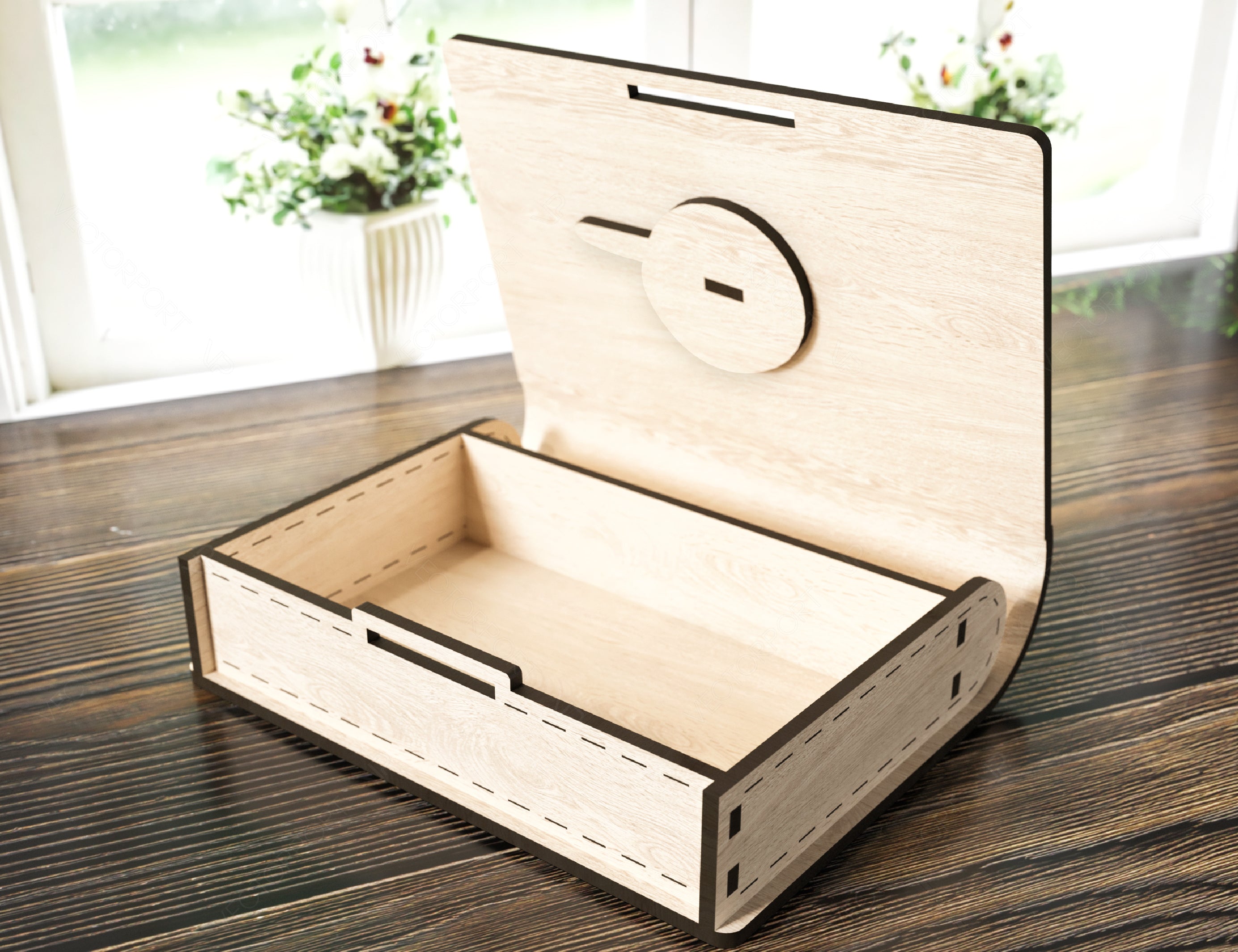 Book Shape Wooden Gift Box with lock Laser cut Card Case Favor Box Digital Downloads | SVG |#U157|