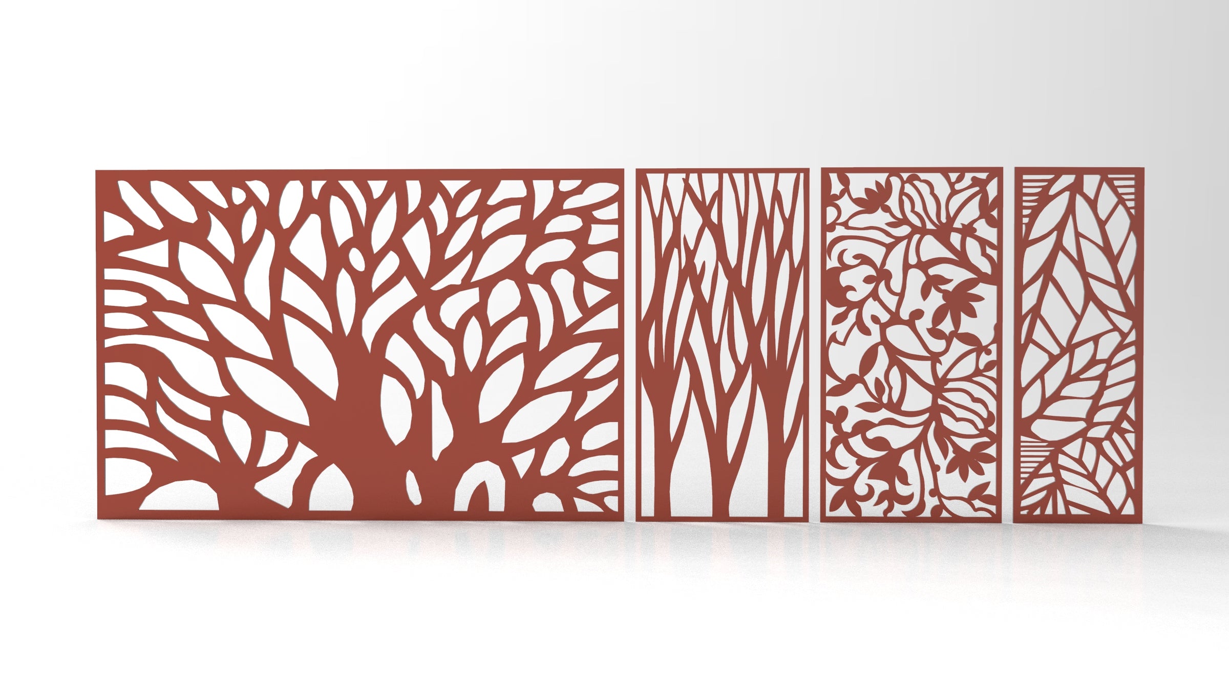 Tree Ornaments for decorative partitions panel screen CNC Laser Cutting File | SVG, DXF, AI |#C016|