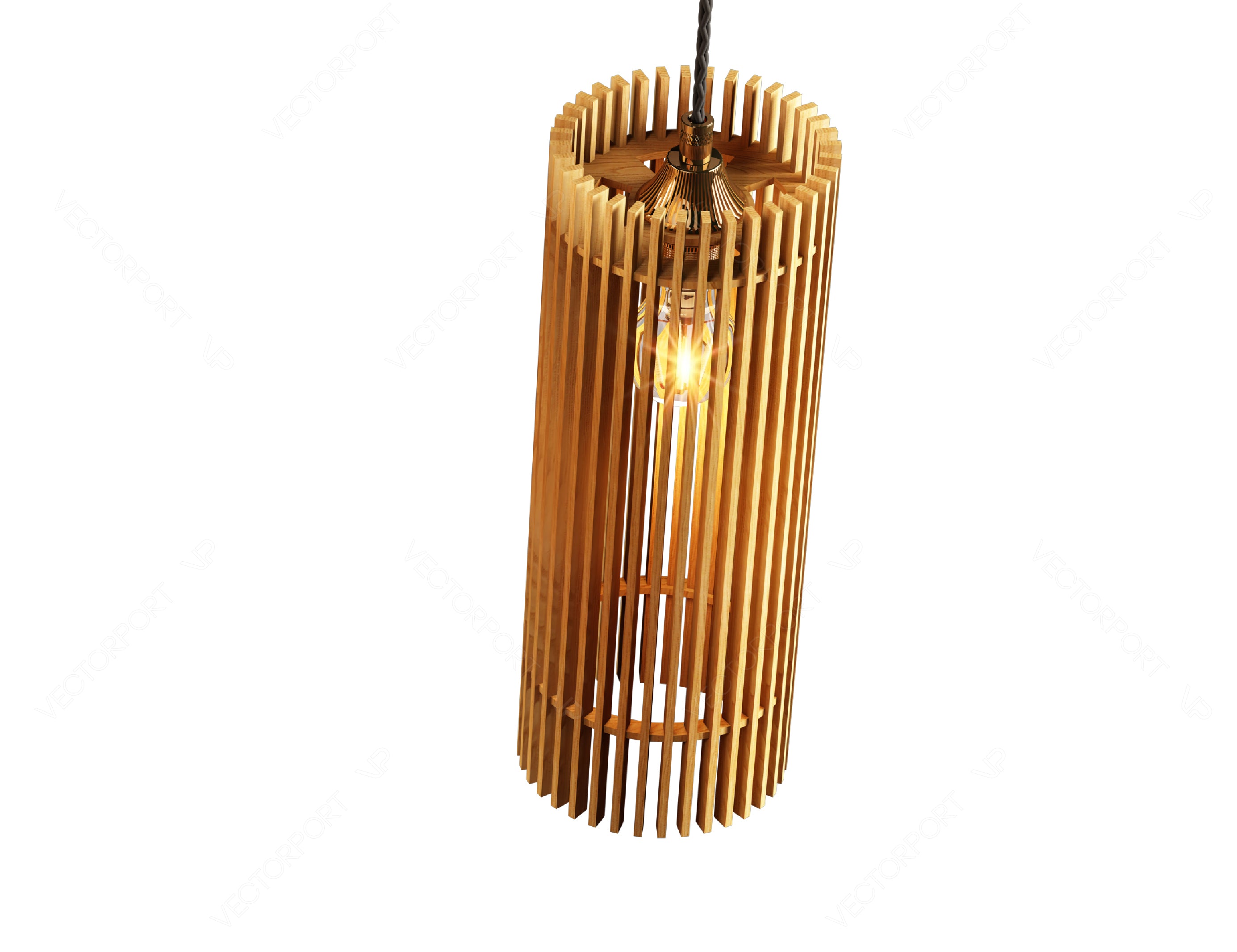 Cylinder Wood Pendant Light Chandelier Lamp lampshade laser | SVG, DXF, AI |#161|