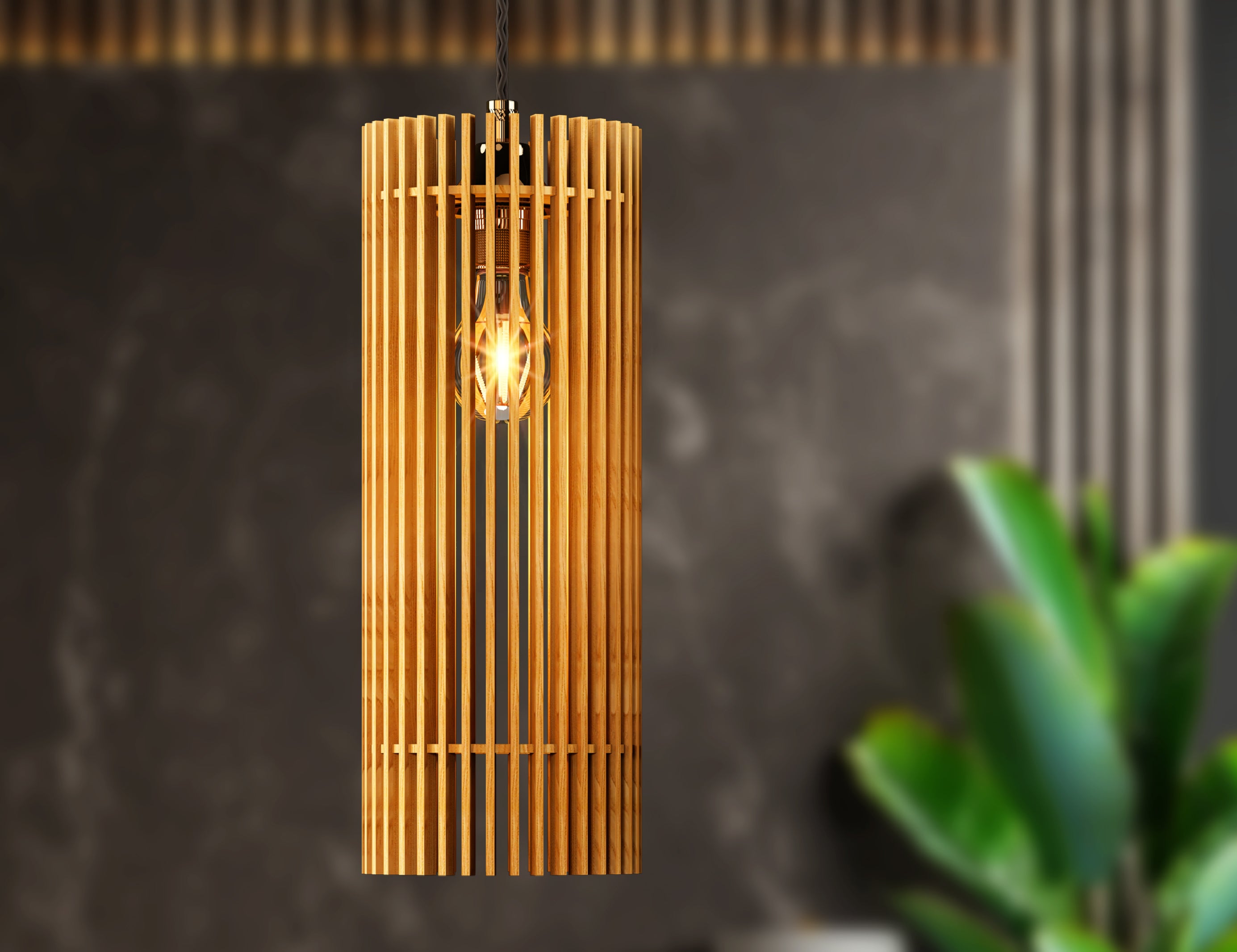 Cylinder Wood Pendant Light Chandelier Lamp lampshade laser | SVG, DXF, AI |#161|
