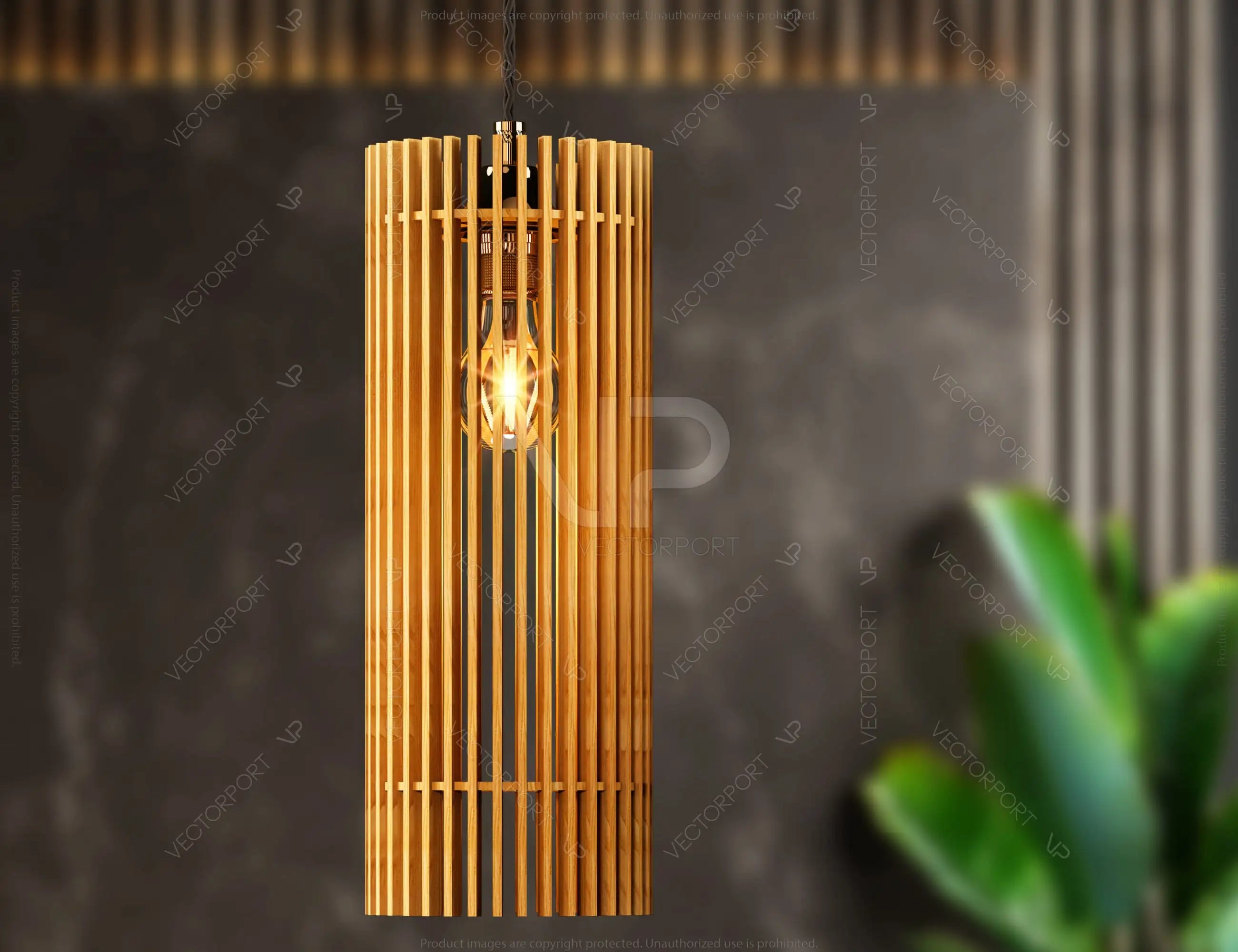 Cylinder Wood Pendant Light Chandelier Lamp lampshade laser | SVG, DXF, AI |#161|