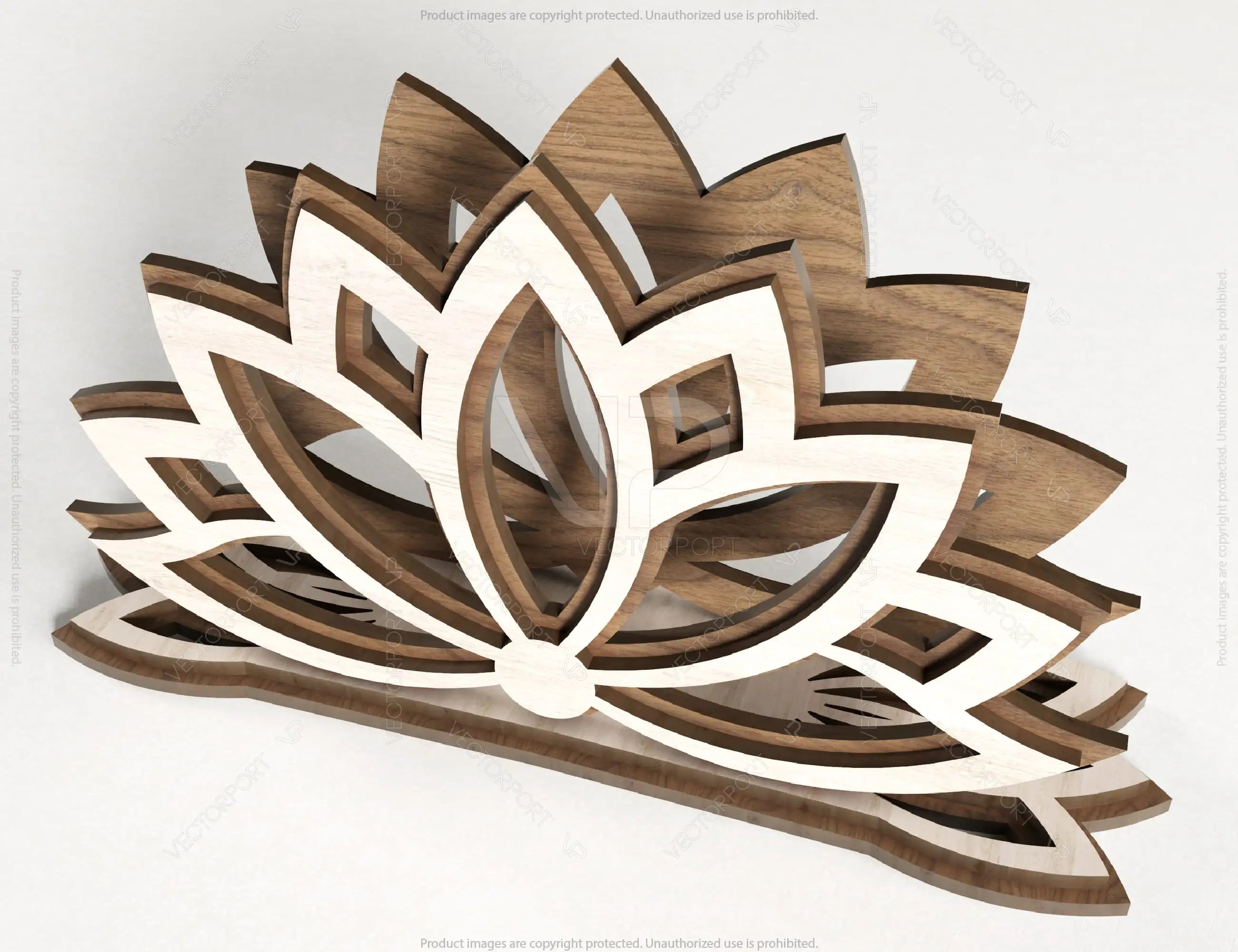 Lotus Flower Decorative Napkin Holder Laser Cut Heart Leaf Rose shape Tabletop wooden holder SVG |#164|