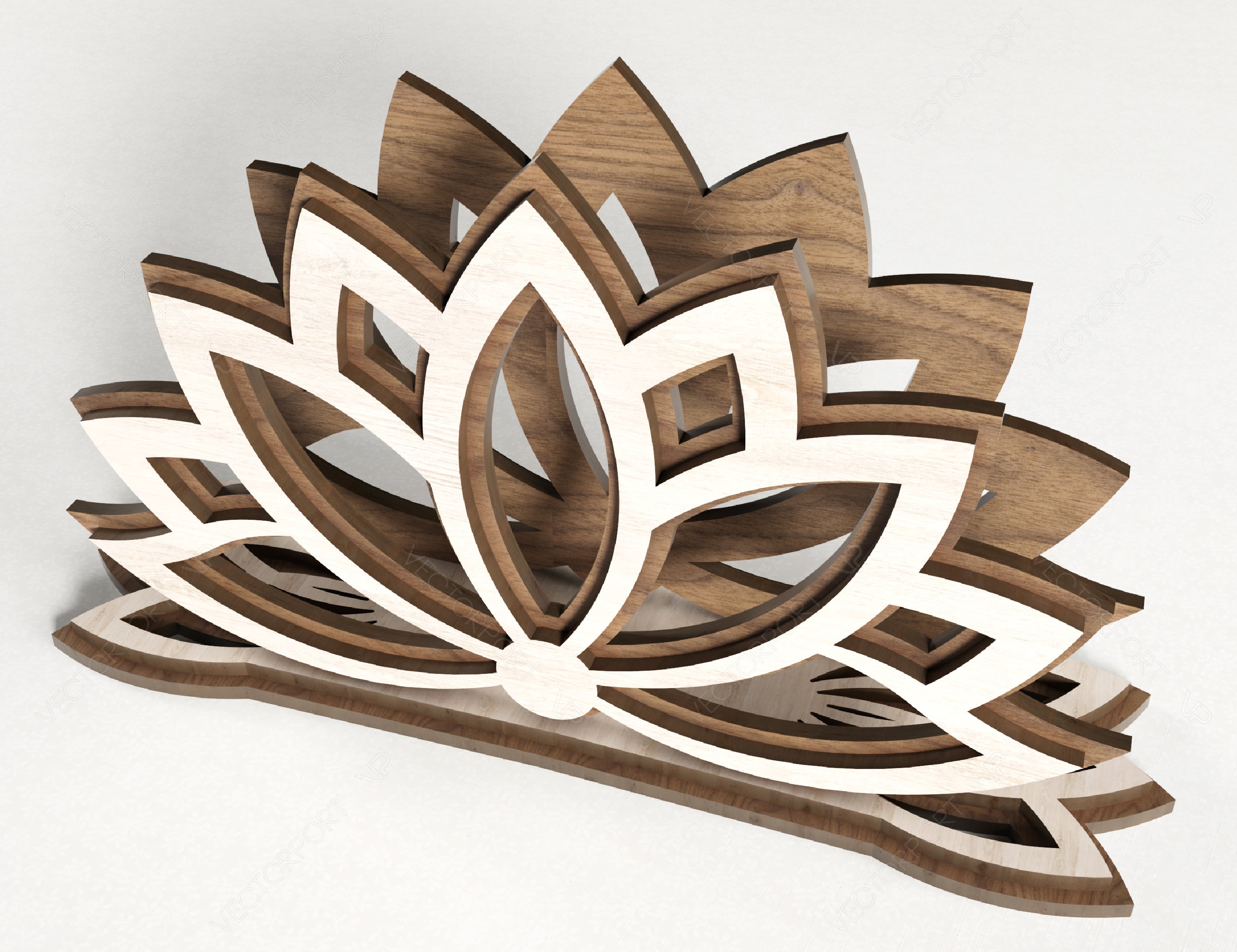 Lotus Flower Decorative Napkin Holder Laser Cut Heart Leaf Rose shape Tabletop wooden holder SVG |#164|