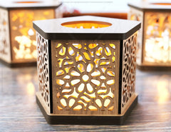 Candle Holder Laser Cut Lamp plywood Tea light Lantern Votive Gift  Wooden table Lamp Lantern Digital Download SVG |#U165|