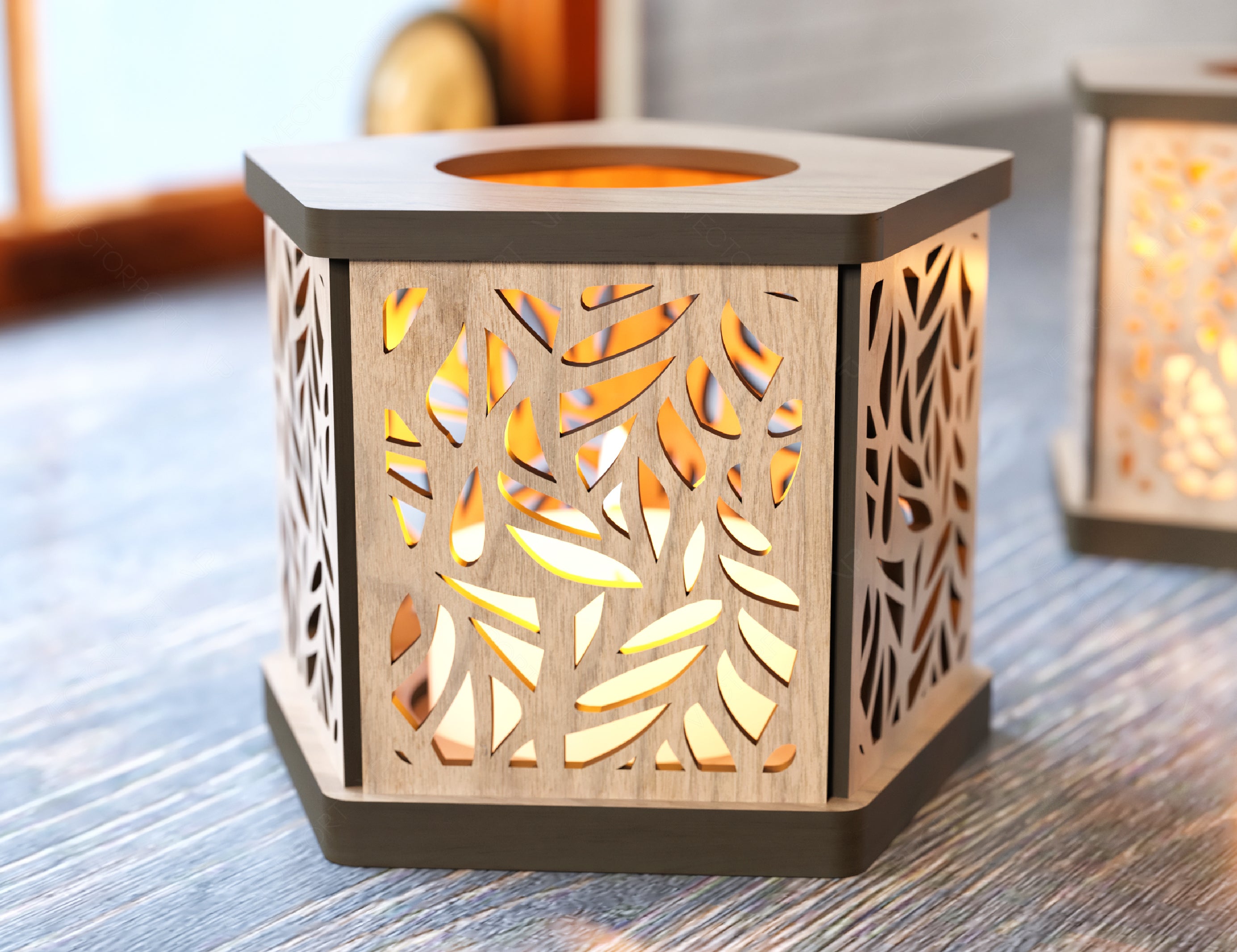 Candle Holder Laser Cut Lamp plywood Tea light Lantern Votive Gift  Wooden table Lamp Lantern Digital Download SVG |#U166|