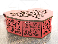 Heart Shaped Wooden Gift Box Jewelry laser cut Box template Wedding Love story Digital Download | SVG, DXF |#U172|