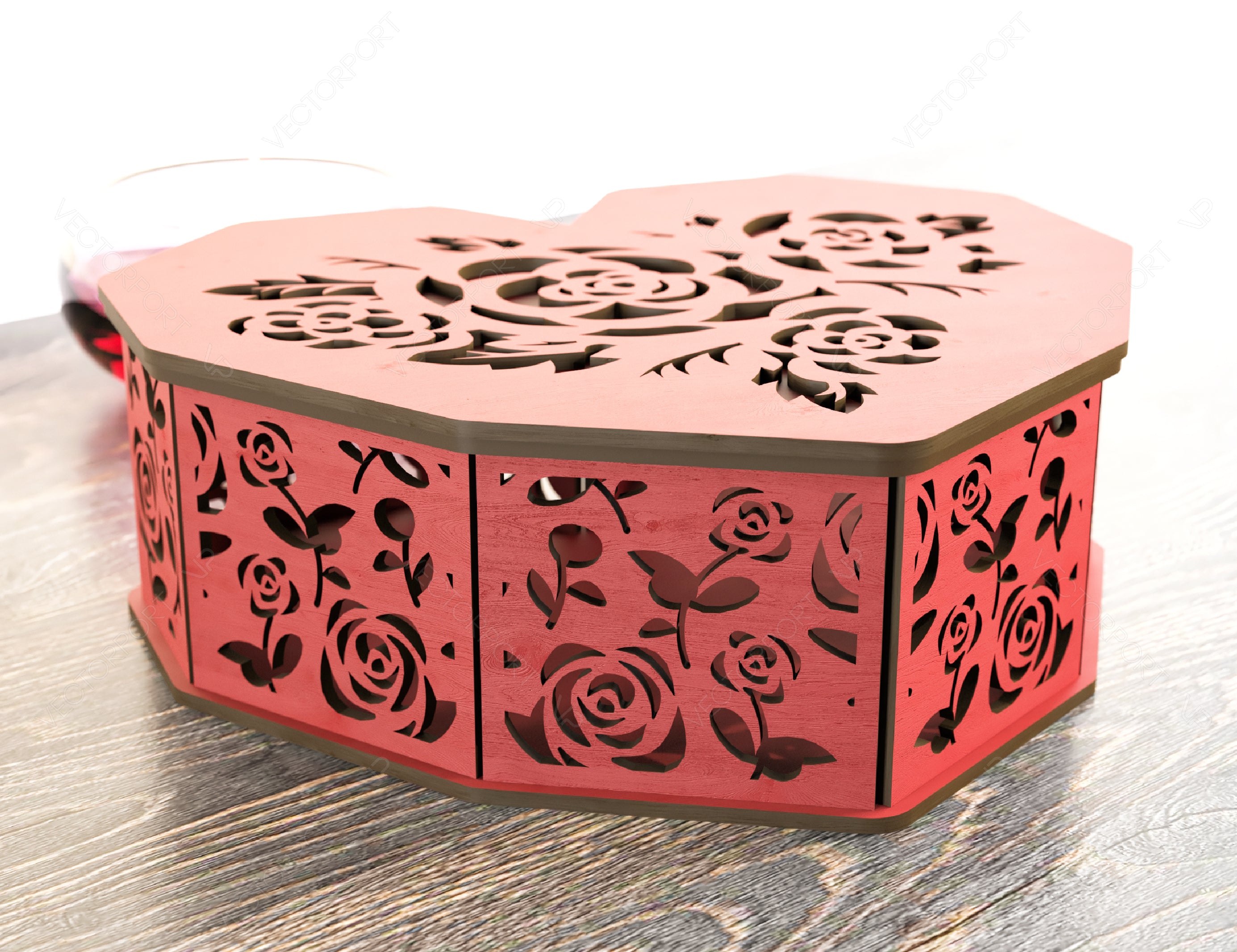 Heart Shaped Wooden Gift Box Jewelry laser cut Box template Wedding Love story Digital Download | SVG, DXF |#U172|