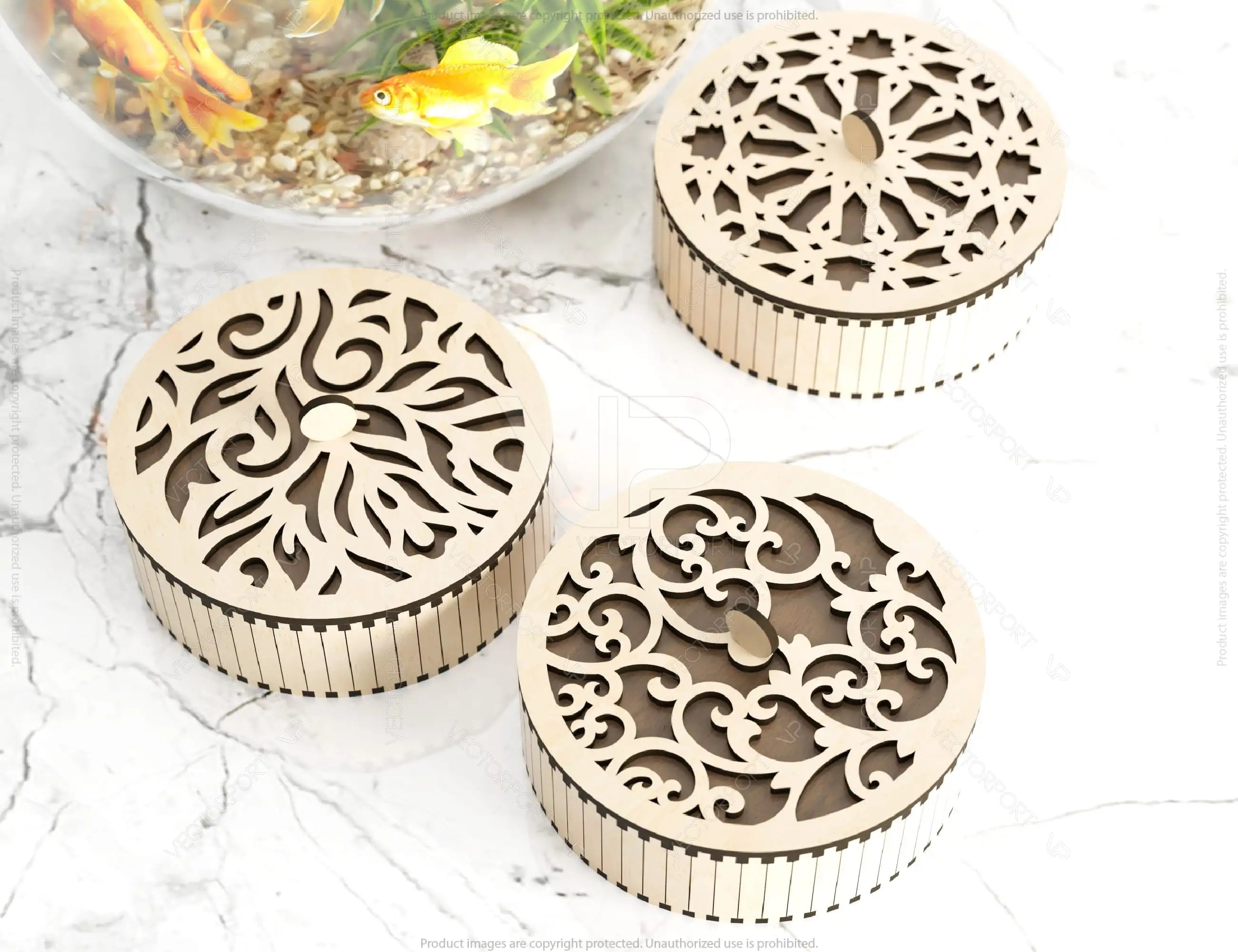 Round Shaped Wooden Gift Box Jewelry laser cut Box template Wedding Love story Digital Download | SVG, DXF |#U175|