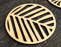 Elegant Round Laser Cut Wood Coasters Drink Tea Coffee Cup Mat Pad Placemat Tableware Digital Download | SVG, DXF |#176|