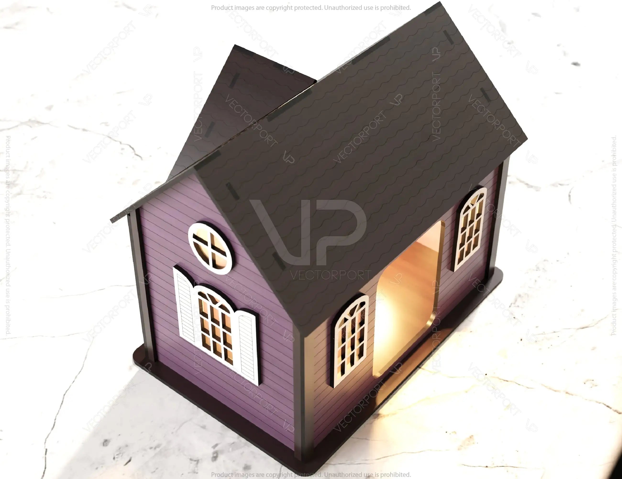 Wooden House Laser Cut Night Light Lamp Mdf Laser Cutting Home Lampshade Table Candle Holder Tea light SVG |#U179|