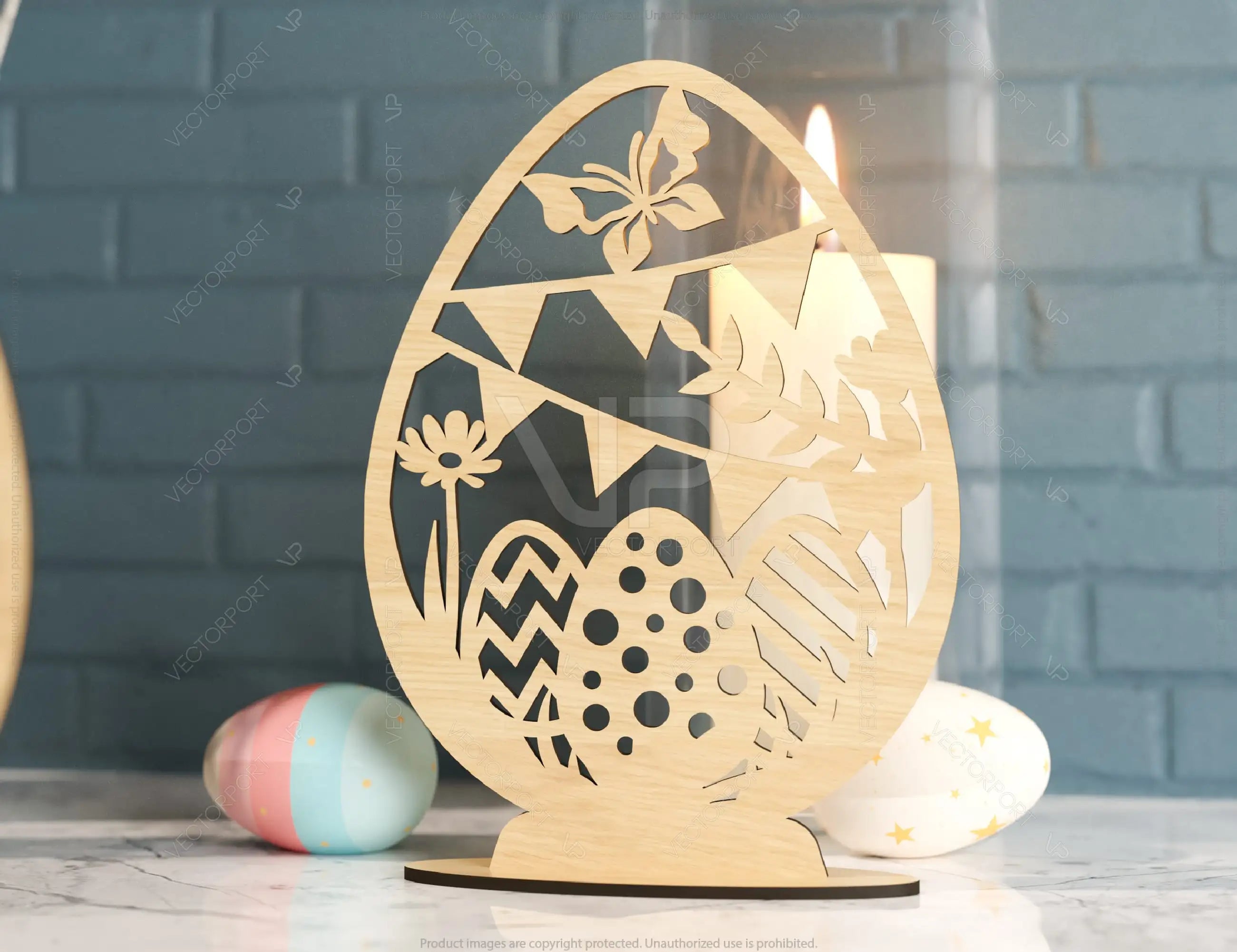Standing Easter Egg Ornaments Laser Cut Files Egg SVG bundle 3 Elements Digital Download |#180|