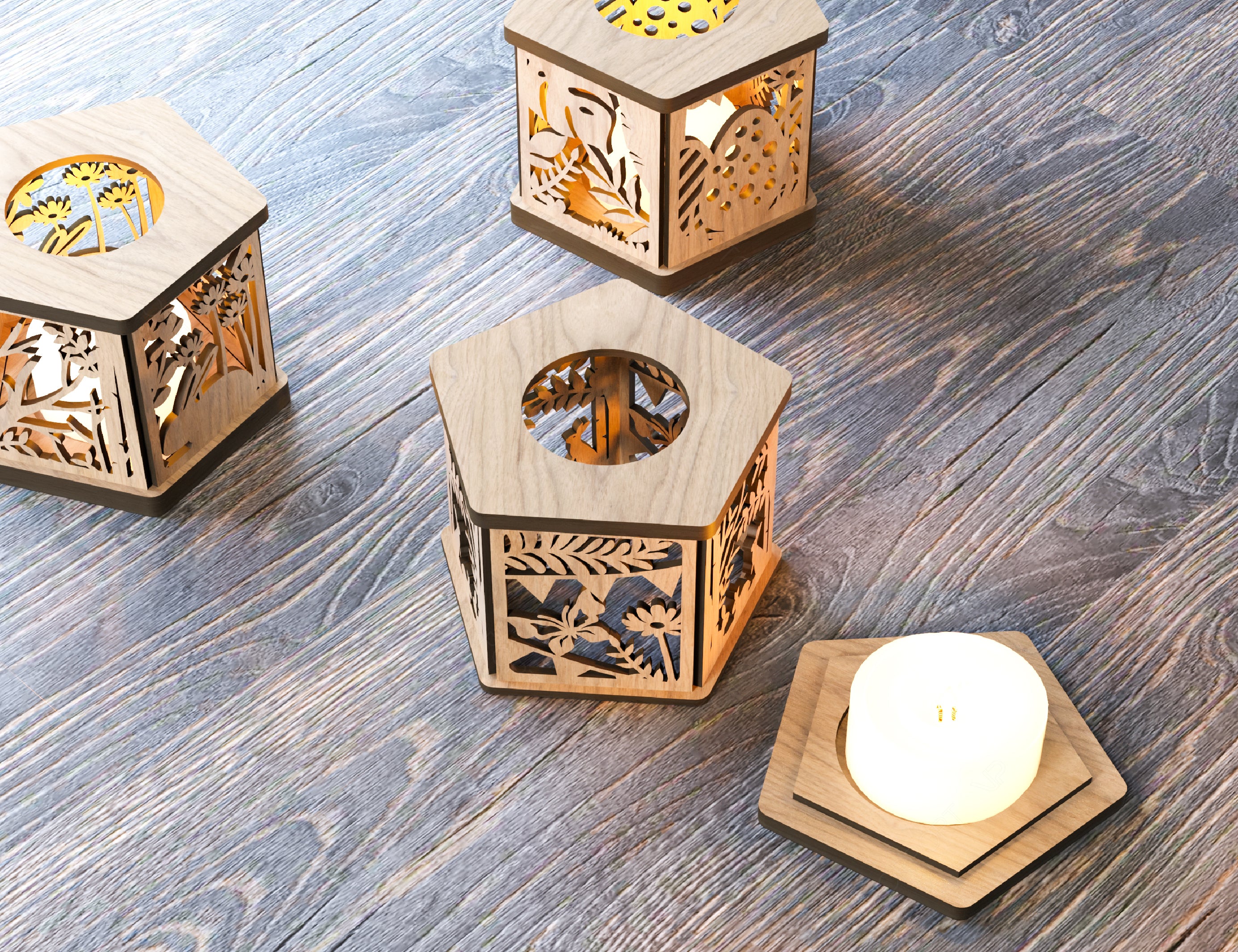 Easter Template Candle Holder Laser Cut Lamp plywood Tea light Lantern Votive Gift  Wooden table Digital Download SVG |#183|