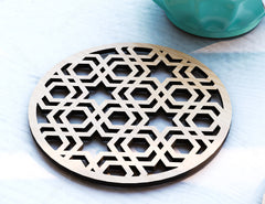Round Laser Cut Wood Coasters Drink Tea Coffee Cup Mat Pad Placemat Tableware Digital Download | SVG, DXF |#U185|