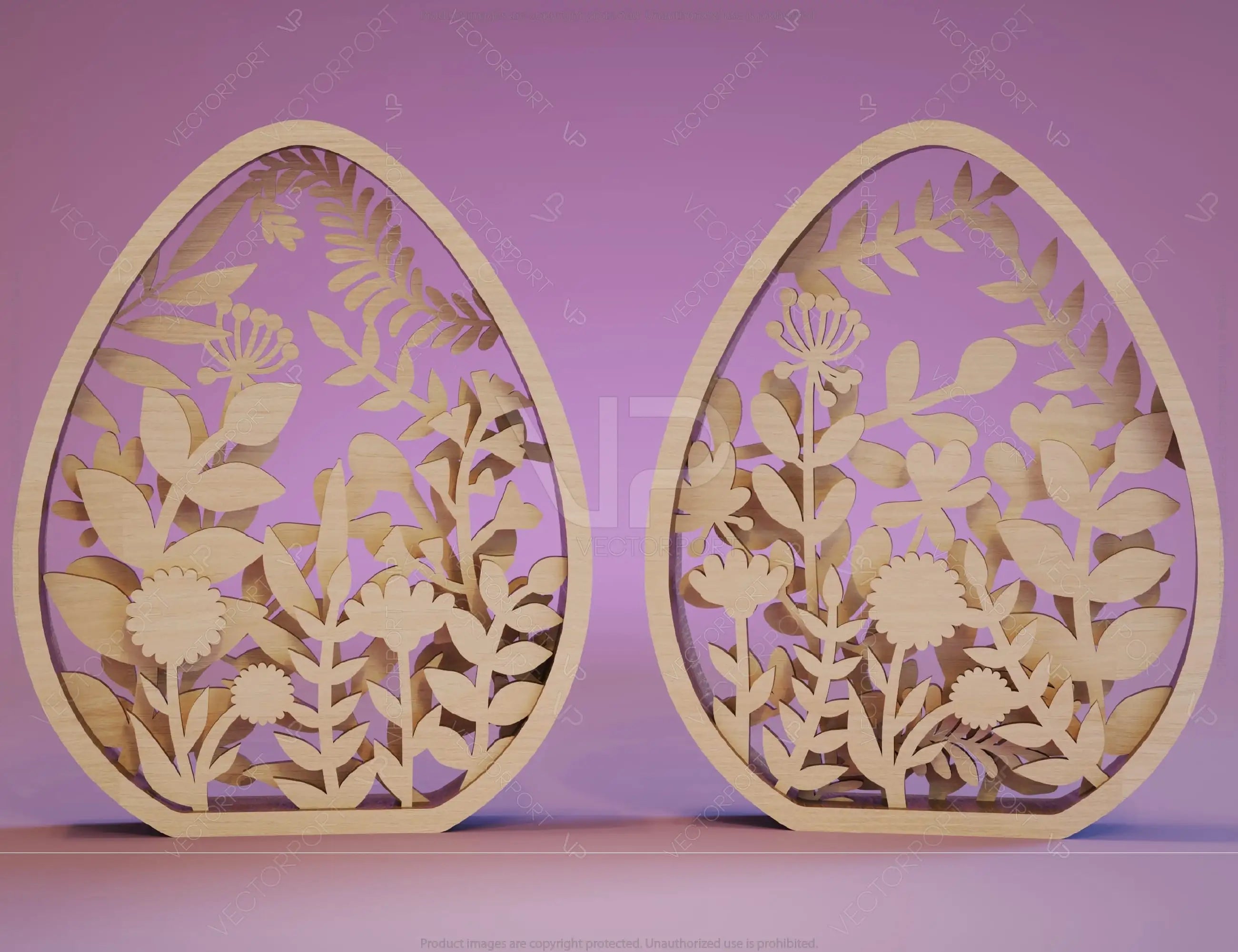 Easter Laser Cut Files Egg SVG layered bundle, Floral eggs multilayer Digital Download |#U189|