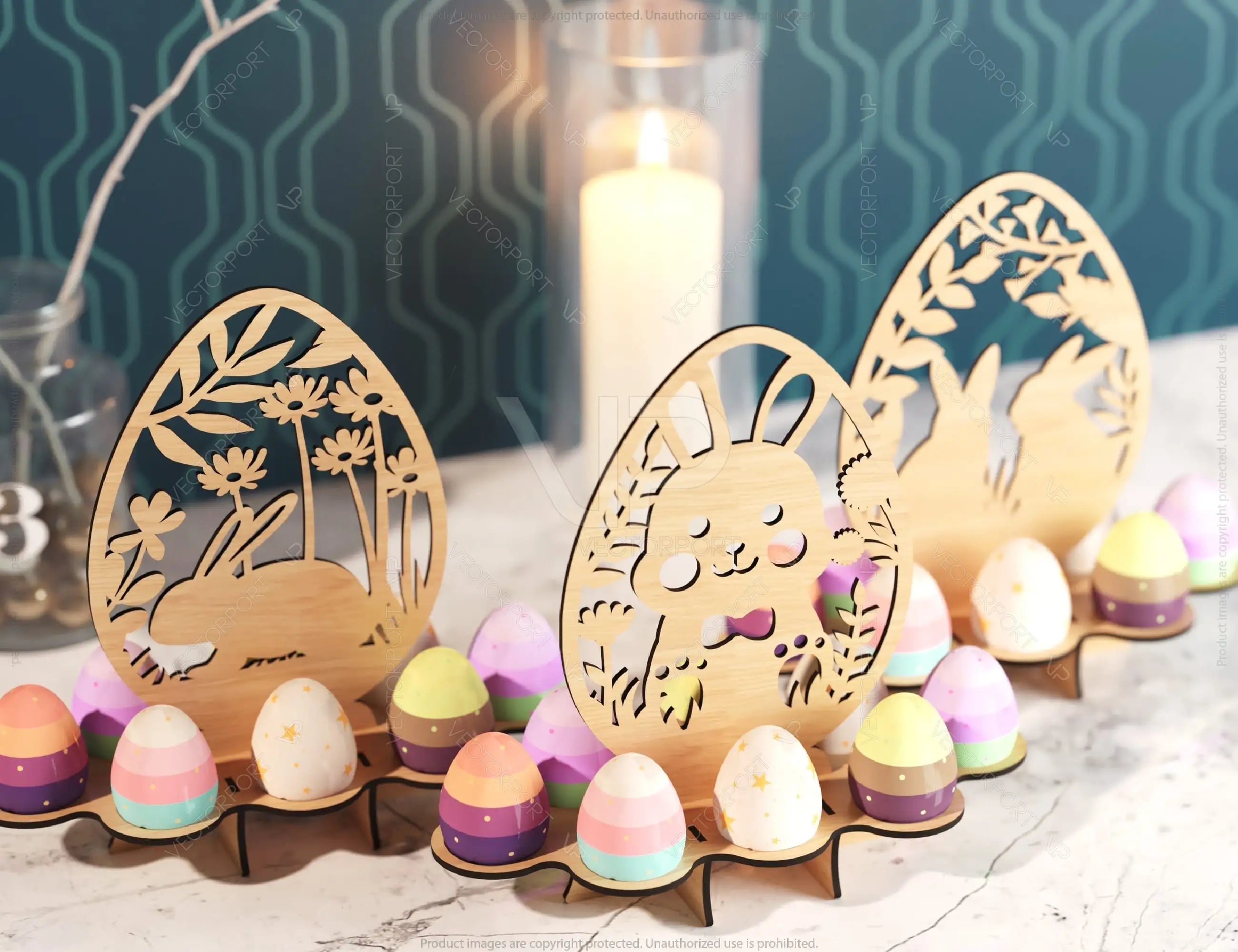 Easter Ornaments Egg Stand SVG bundle Bunny Egg Tray Holder stand Digital Download |#U191|