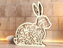 Multilayer Easter Laser Cut Files Rabbits SVG layered bundle, Floral Bunny Digital Download |#191|