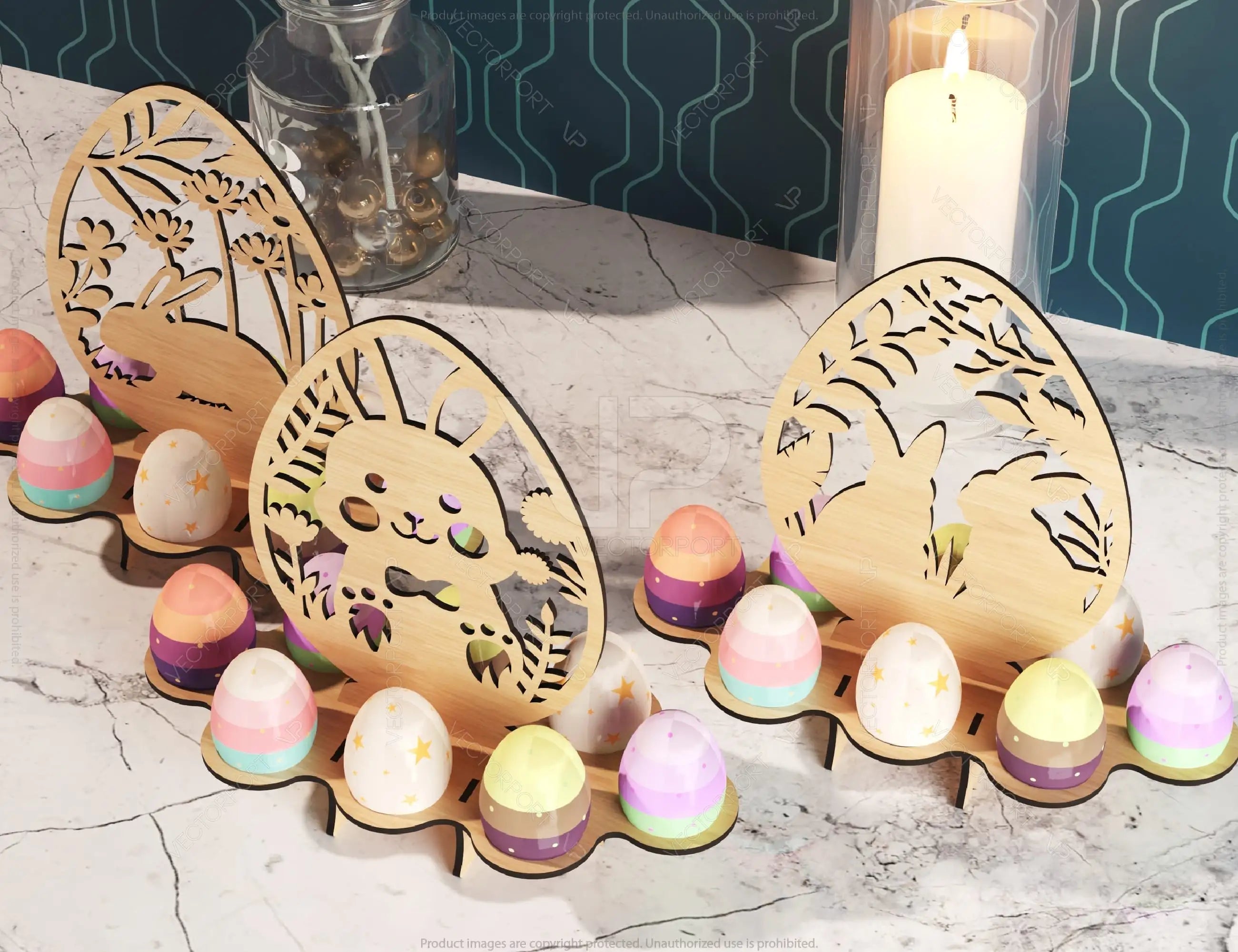 Easter Ornaments Egg Stand SVG bundle Bunny Egg Tray Holder stand Digital Download |#U191|