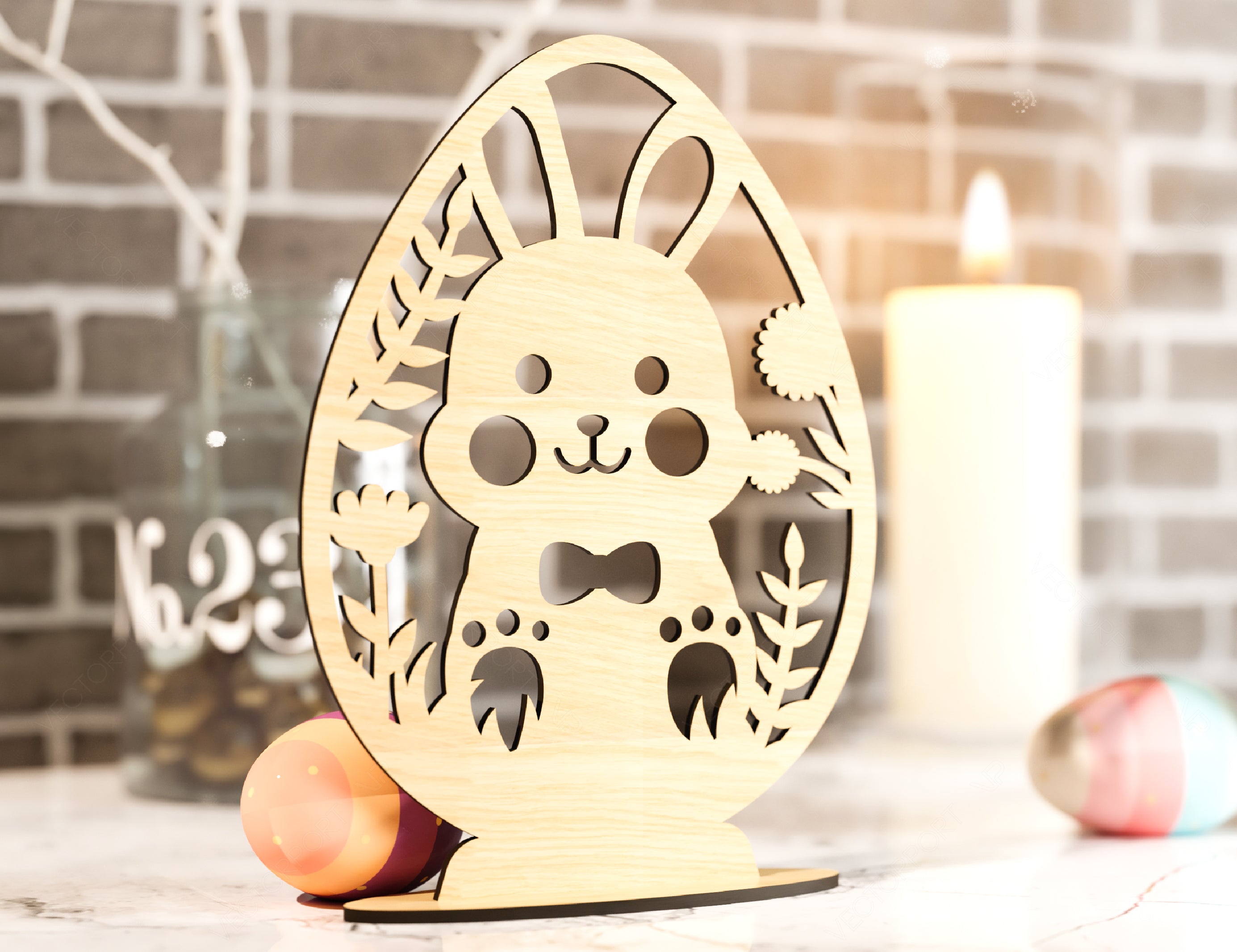 Standing Easter Egg Ornaments Laser Cut Files Egg SVG bundle 3 Elements Digital Download |#U192|