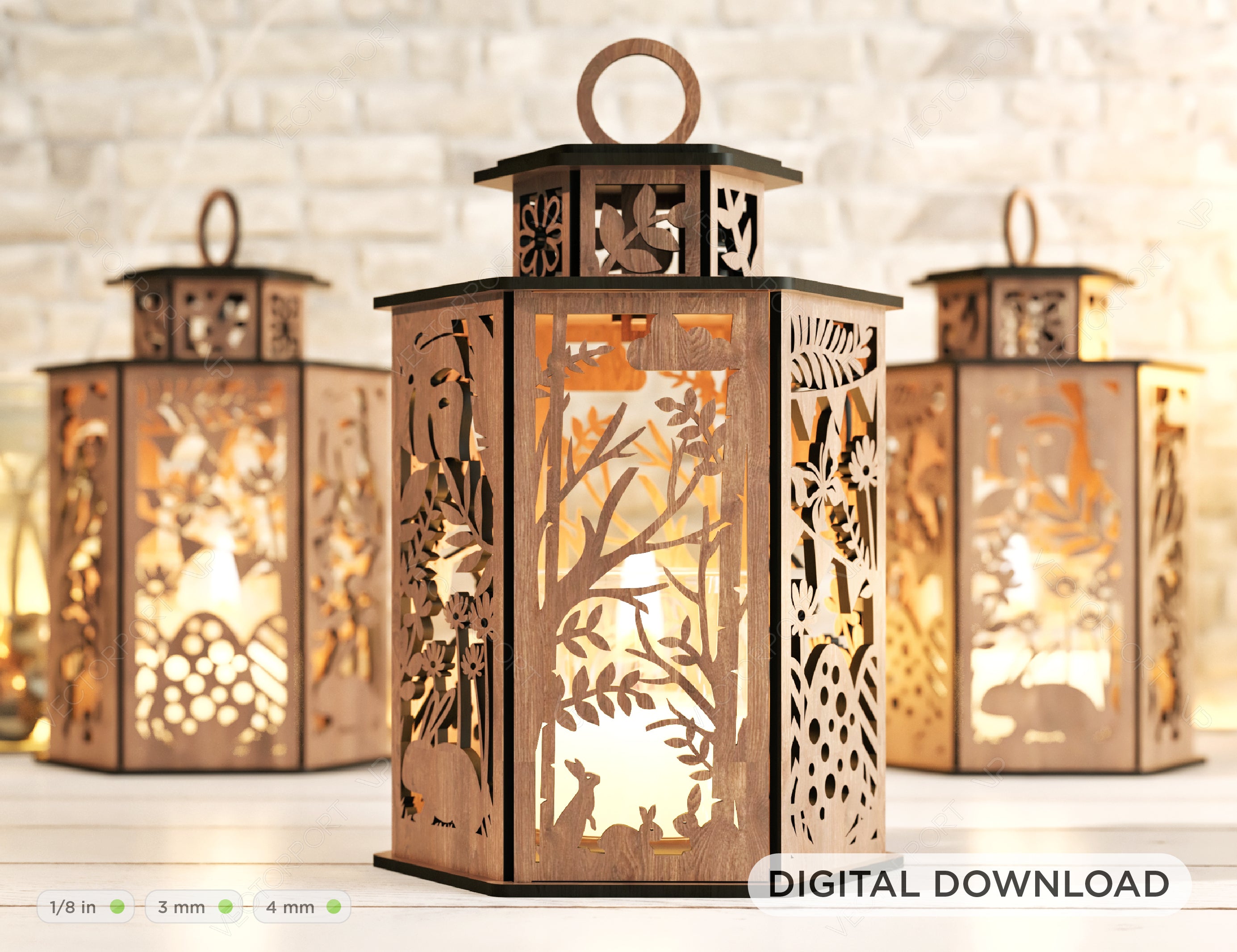 Easter Lamp Candle Holder Ornaments Light Bunny Opener Lantern Decoration Table Digital Download SVG |#U194|