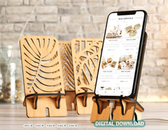 Laser Cut Wooden Mobile Phone Stand Cell Phone Holder Digital Download SVG |#U195|