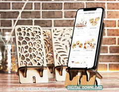 Laser Cut Wooden Mobile Phone Stand Cell Phone Holder Digital Download SVG |#U196|