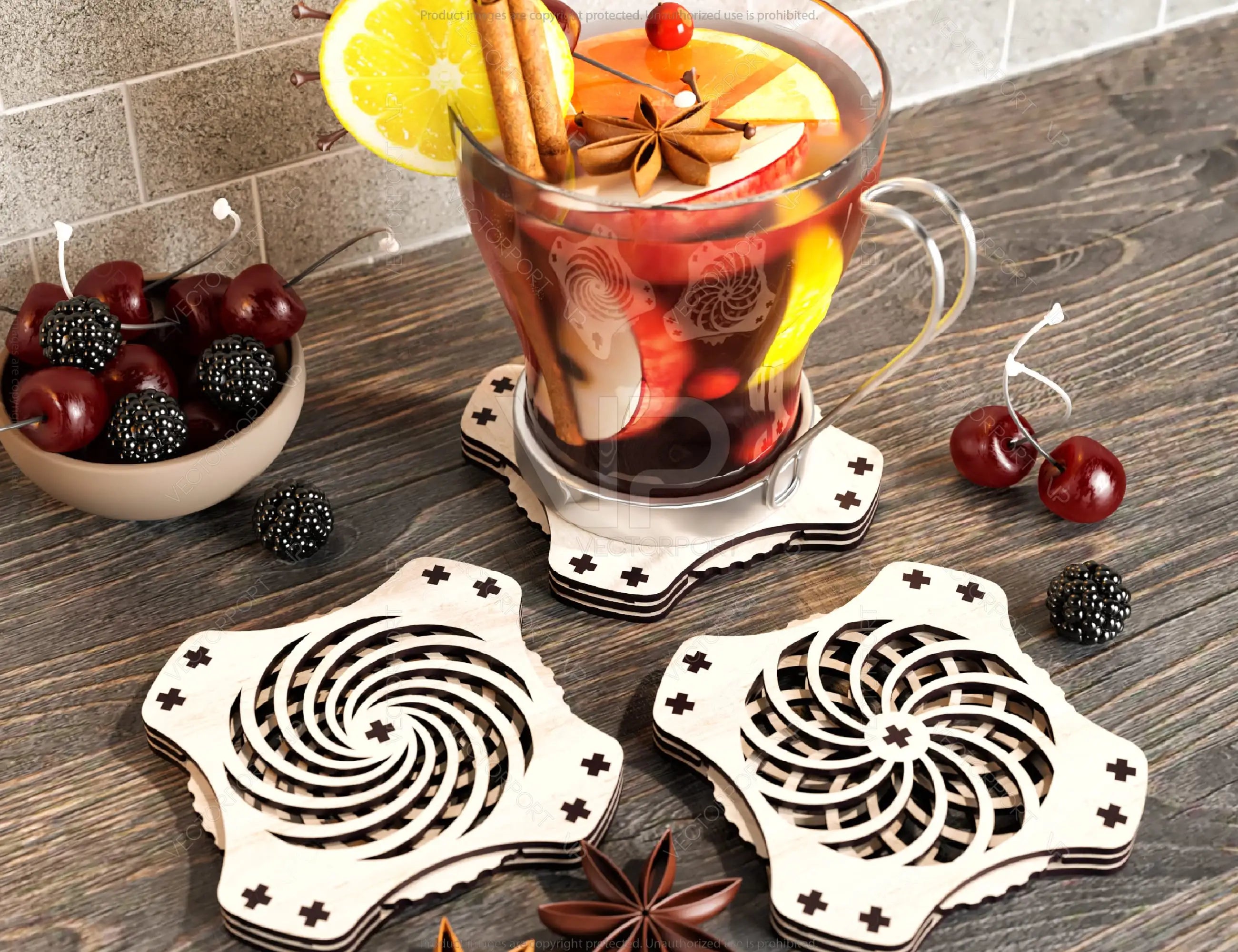 Mechanical Laser Cut Coaster Tea Coffee Cup Mat Pad Placemat Tableware Digital Download |#204|