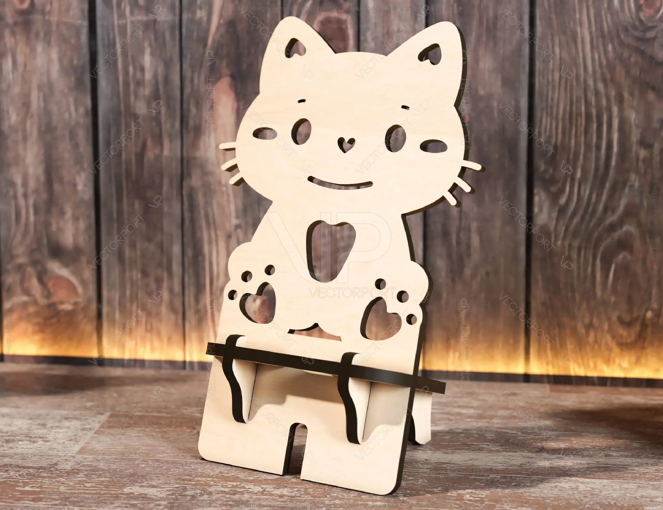 Phone Stand Cute Bear Cat & Dog Laser Cut Mobile Stand Cell Phone Holder Digital Download SVG |#205|