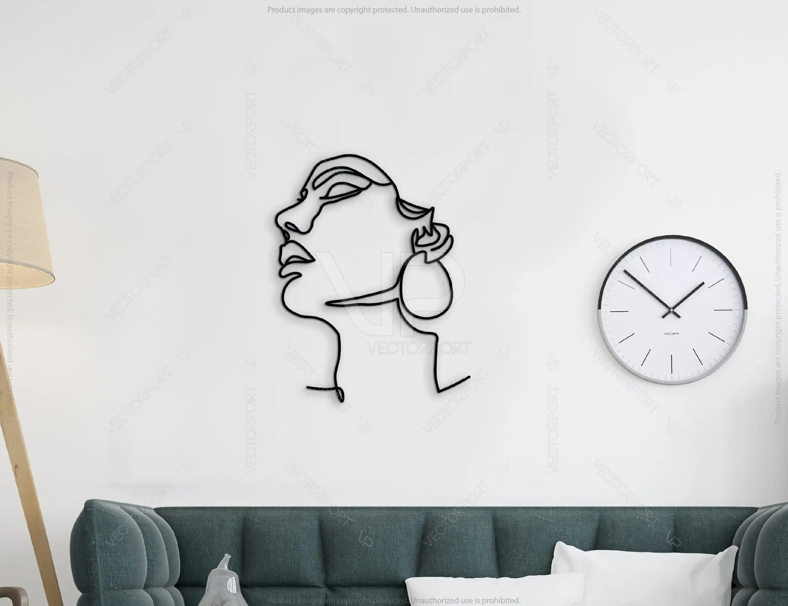 Hand Drawn one line Woman Art Portrait Laser cut Wall Decor SVG plan Digital Download |#U206|