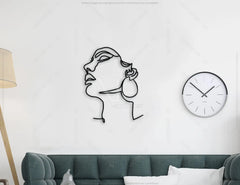 Hand Drawn one line Woman Art Portrait Laser cut Wall Decor SVG plan Digital Download |#U206|